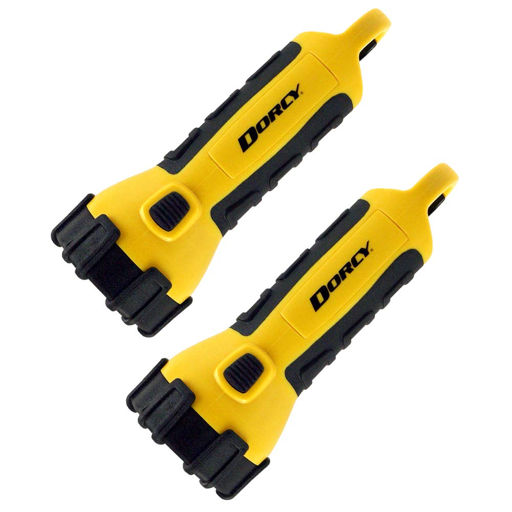 Dorcy 41-2524 2 Pk Floating Led Flashlight With Carabineer Clip, 150 Lumens, Yellow