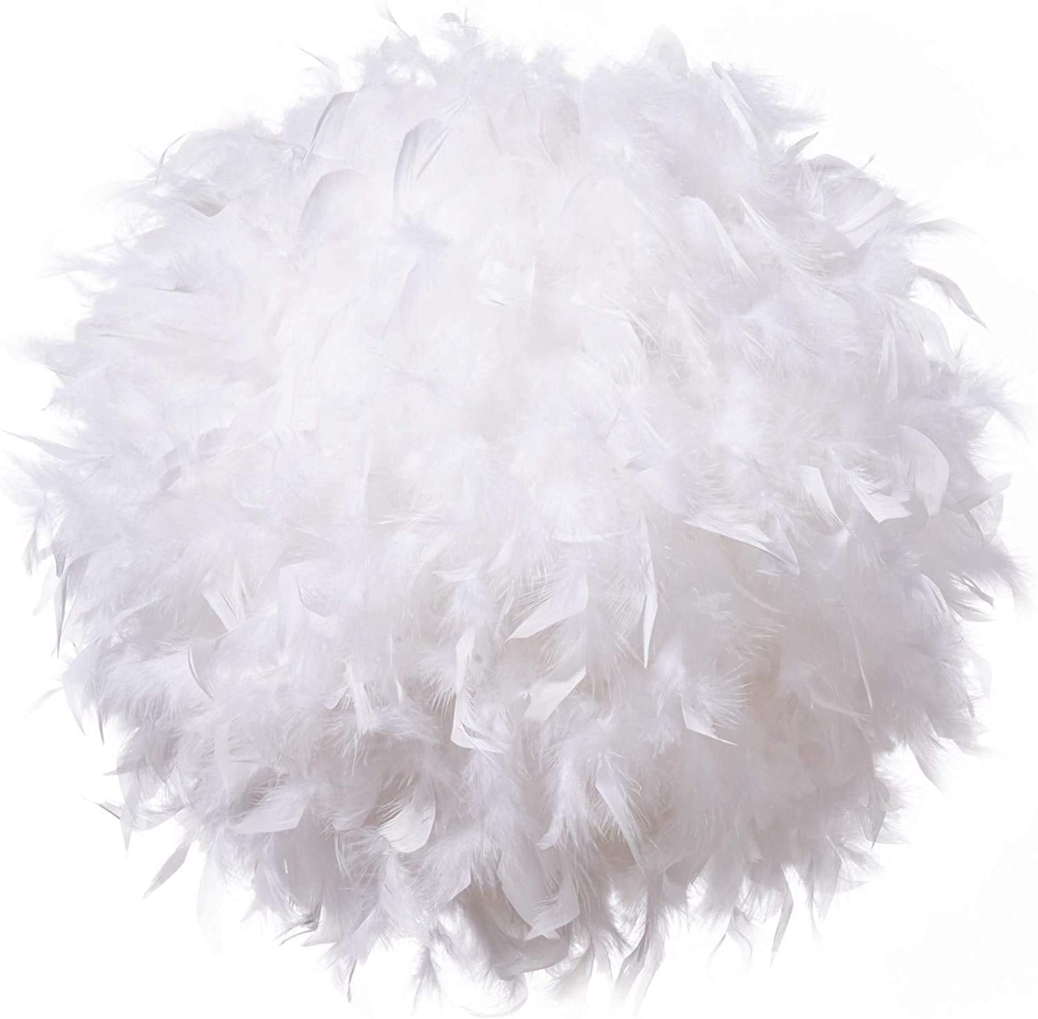 Waneway 15.7 inches Feather Lamp Shade for Ceiling Pendant Light, Lampshade for Table Lamp and Floor Lamp for Living Room, Bedro
