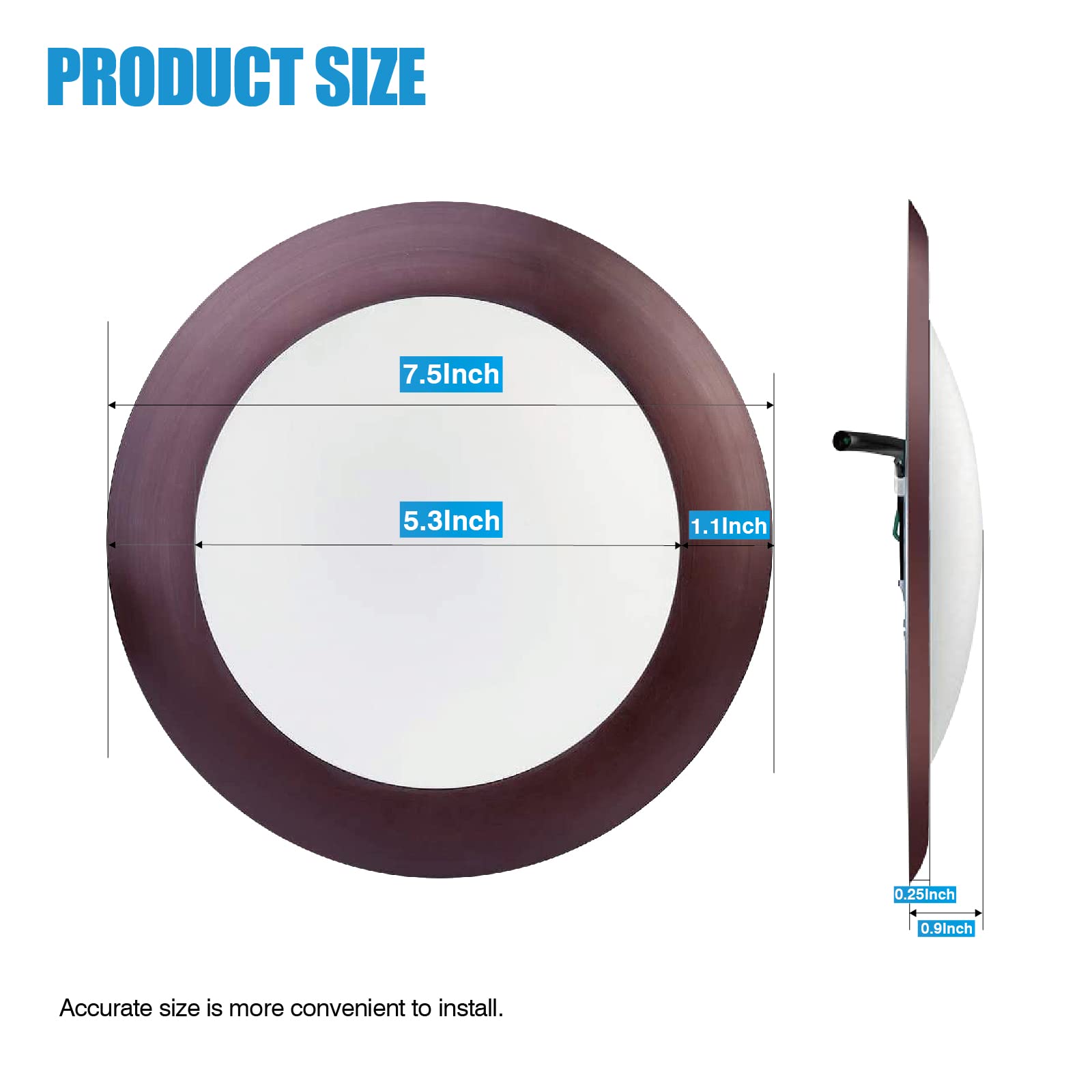 Ecoeler 6 Dimmable Led Disk Light Fixture, 16.5W, 1000Lm, 5000K Daylight, Bronze Aluminum, Flush Mount, 4