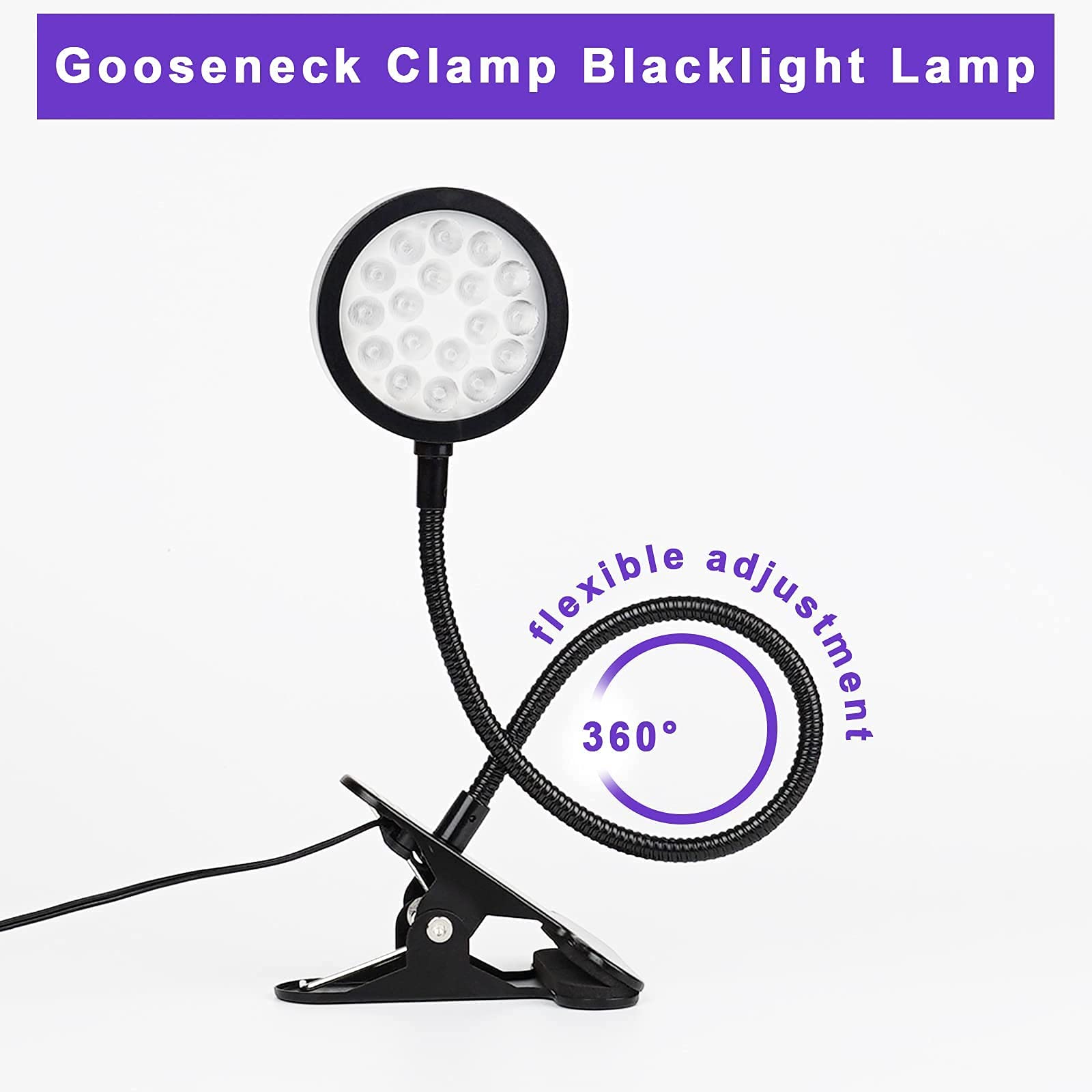 U4Glory 5W Uv Light Gooseneck Lamp, 395Nm Black Light For Resin & Gel Nail Curing