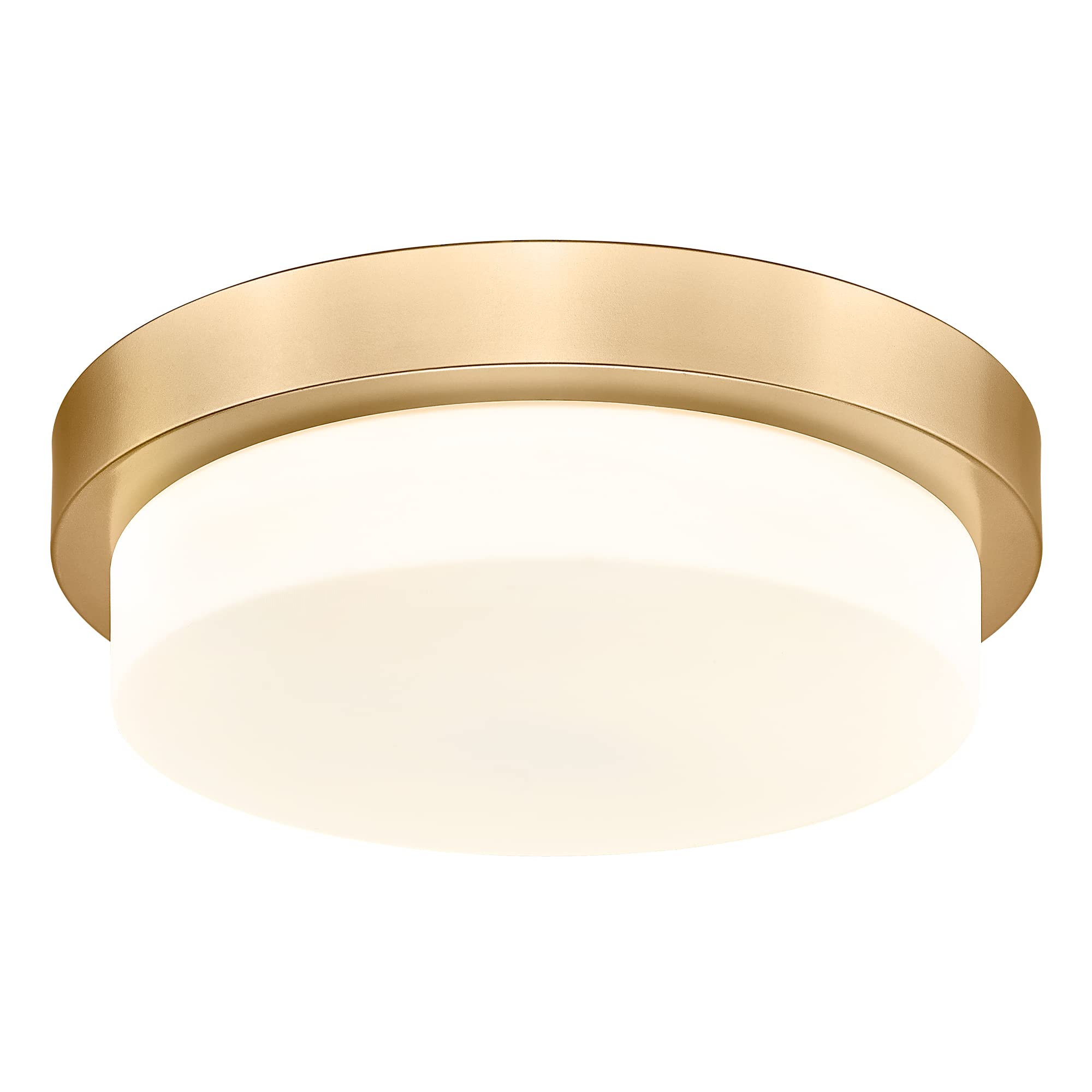 Audickic Gold Flush Mount Ceiling Light, 13Inch Close To Ceiling Light Fixtures 24W 2200Lm Dimmable 2700K/3000K/4000K/5000K/6000