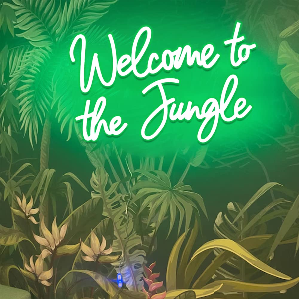 DAKABUKA LED Neon Sign - Welcome to the Jungle - Green - 16.5 x 11 inches - Model NL008
