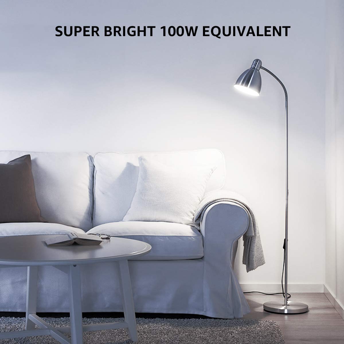 LE 100W Equivalent LED Light Bulbs, 1500 Lumens, Daylight White 5000K, A19 E26, 14W, Pack of 6