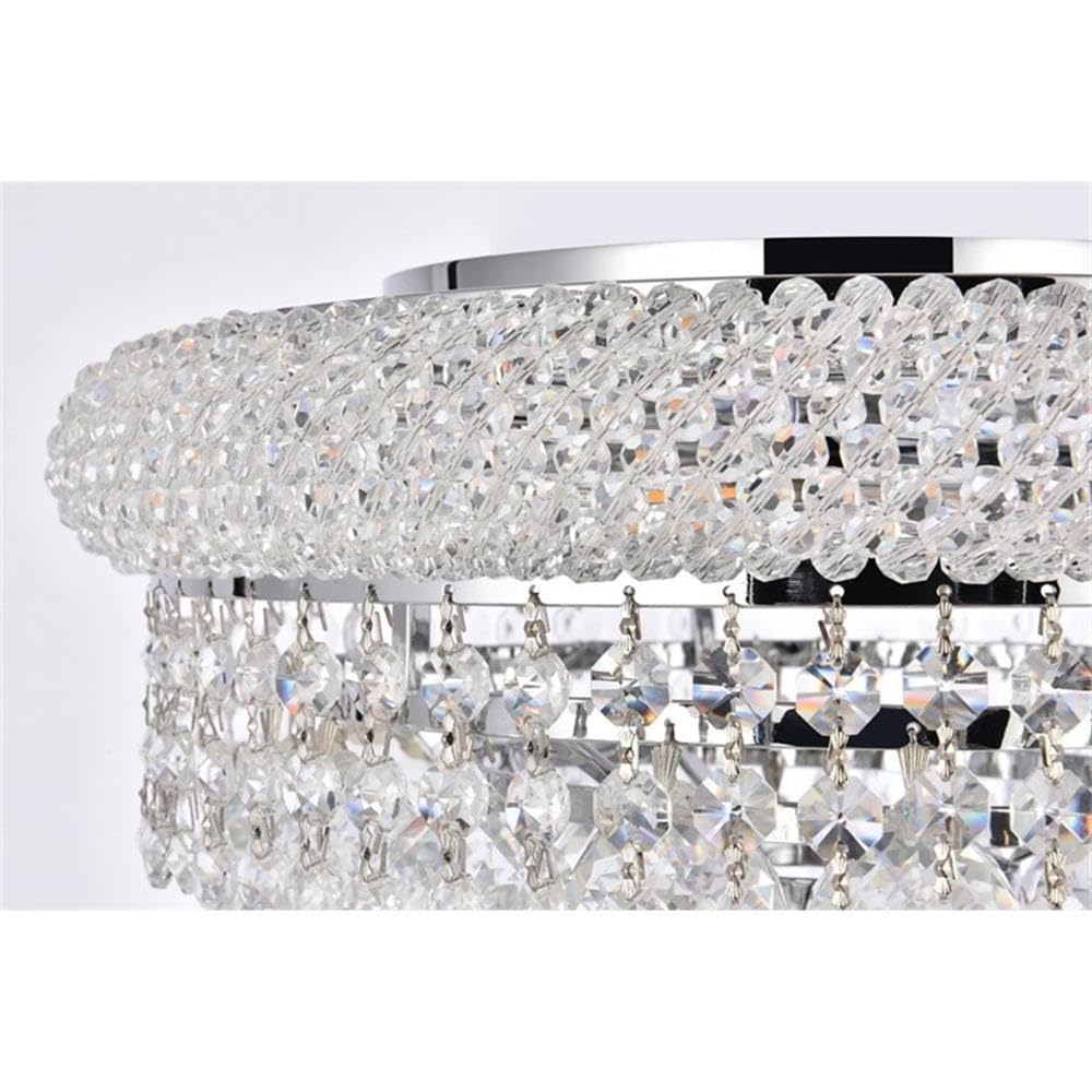 Elegant Lighting 6-Light Flush Mount - Chrome Finish, Royal Cut Crystals, 14 - Model 1800F14C/Rc, Multicolor