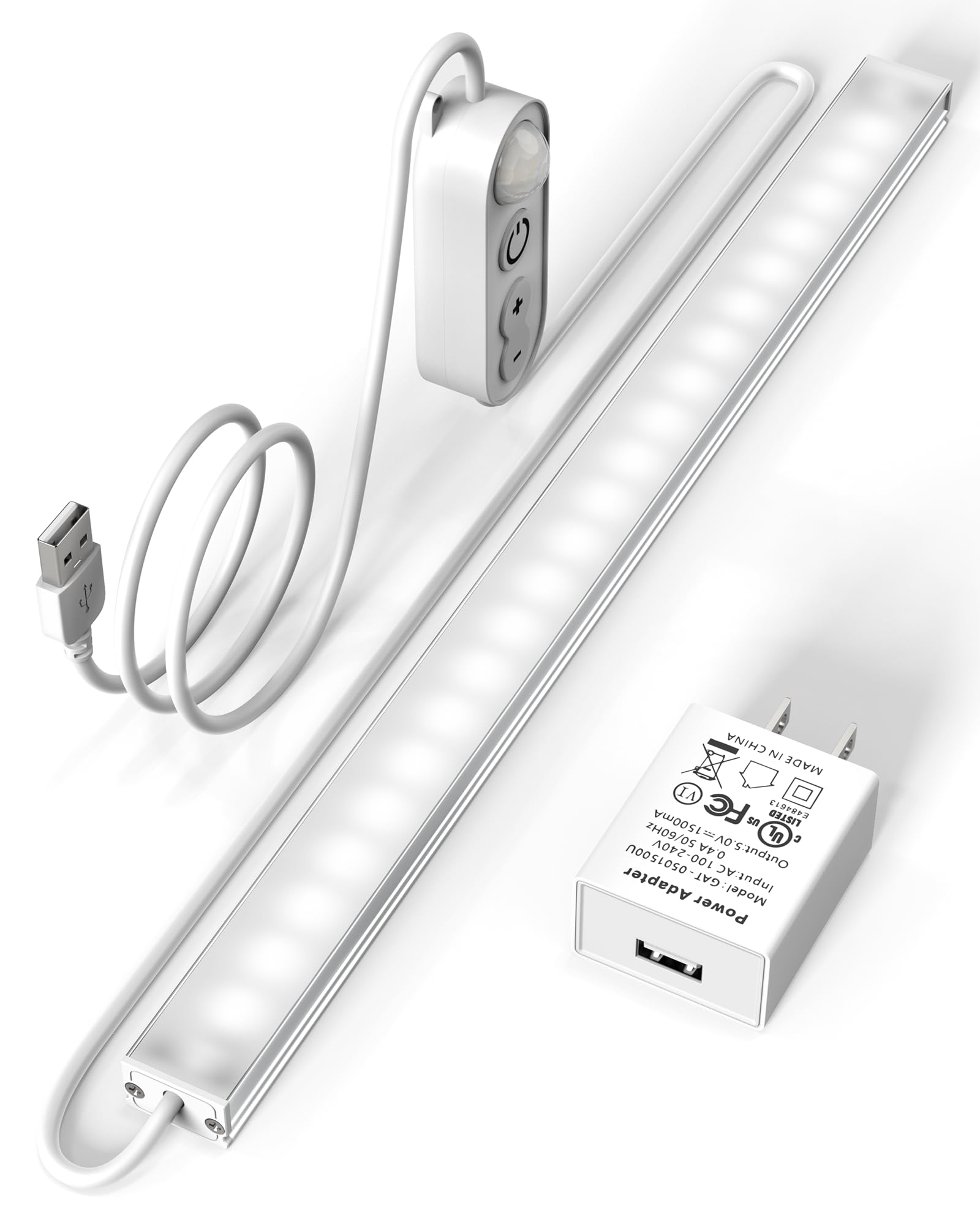 ASOKO Motion Sensor LED Under Cabinet Light Bar, 12 Inch, Cool White 6000K, Plastic, Model UNO-UT
