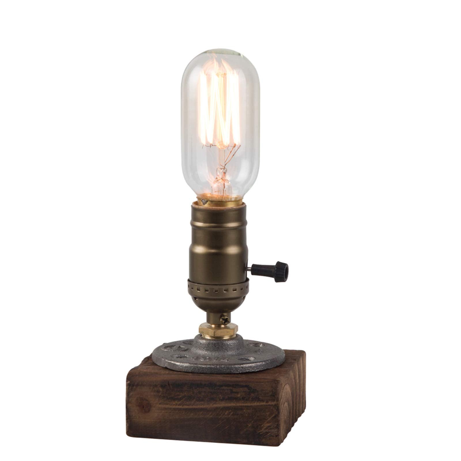 OuXean Vintage Table Lamp, Industrial Steampunk Design, Dimmable E26 Holder, Bronze Color, Home Decor for Bedroom or Living Room