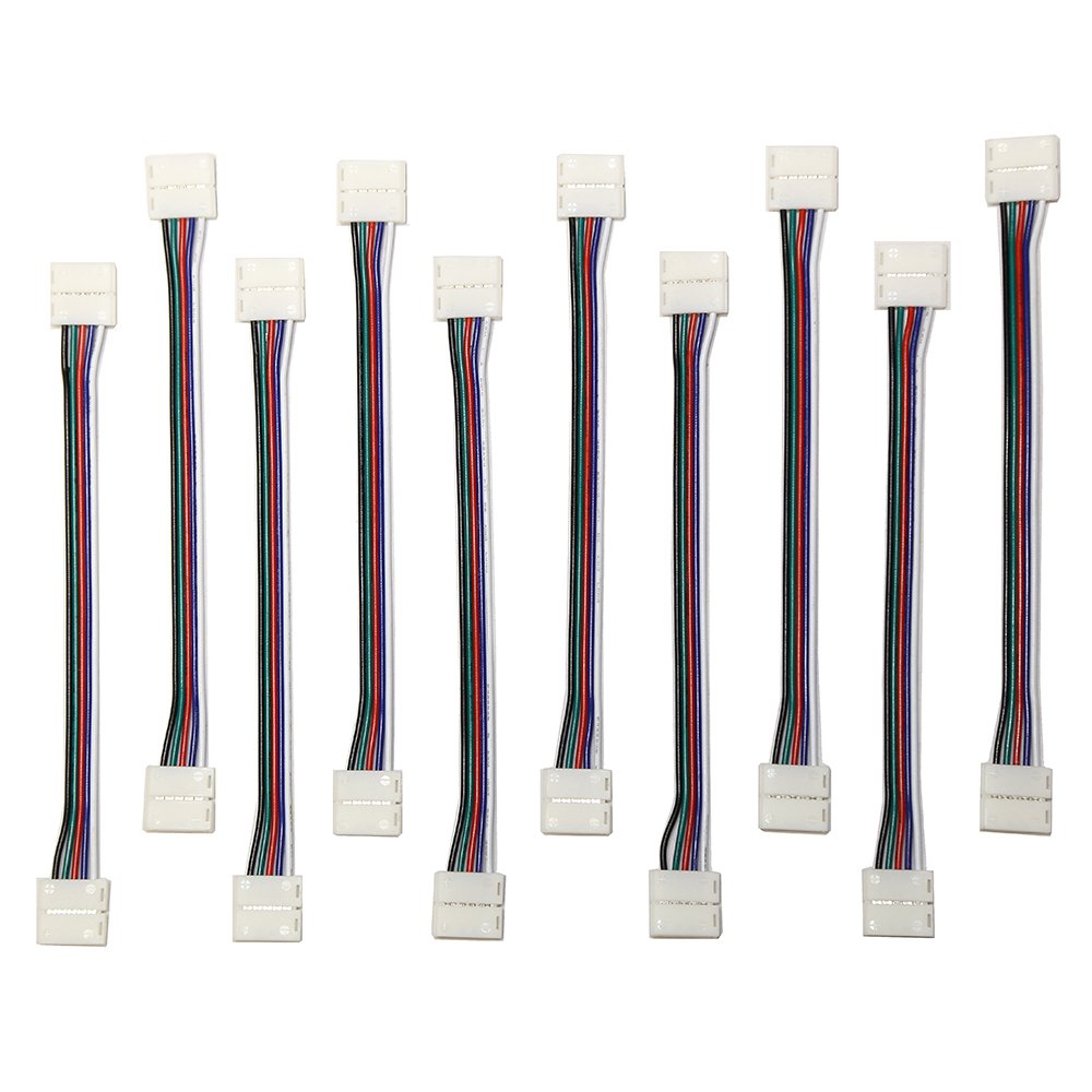 EvZ 10PCS LED 5050 RGBW Strip Light Connector 5 Pin Jumper 12mm Wide Black
