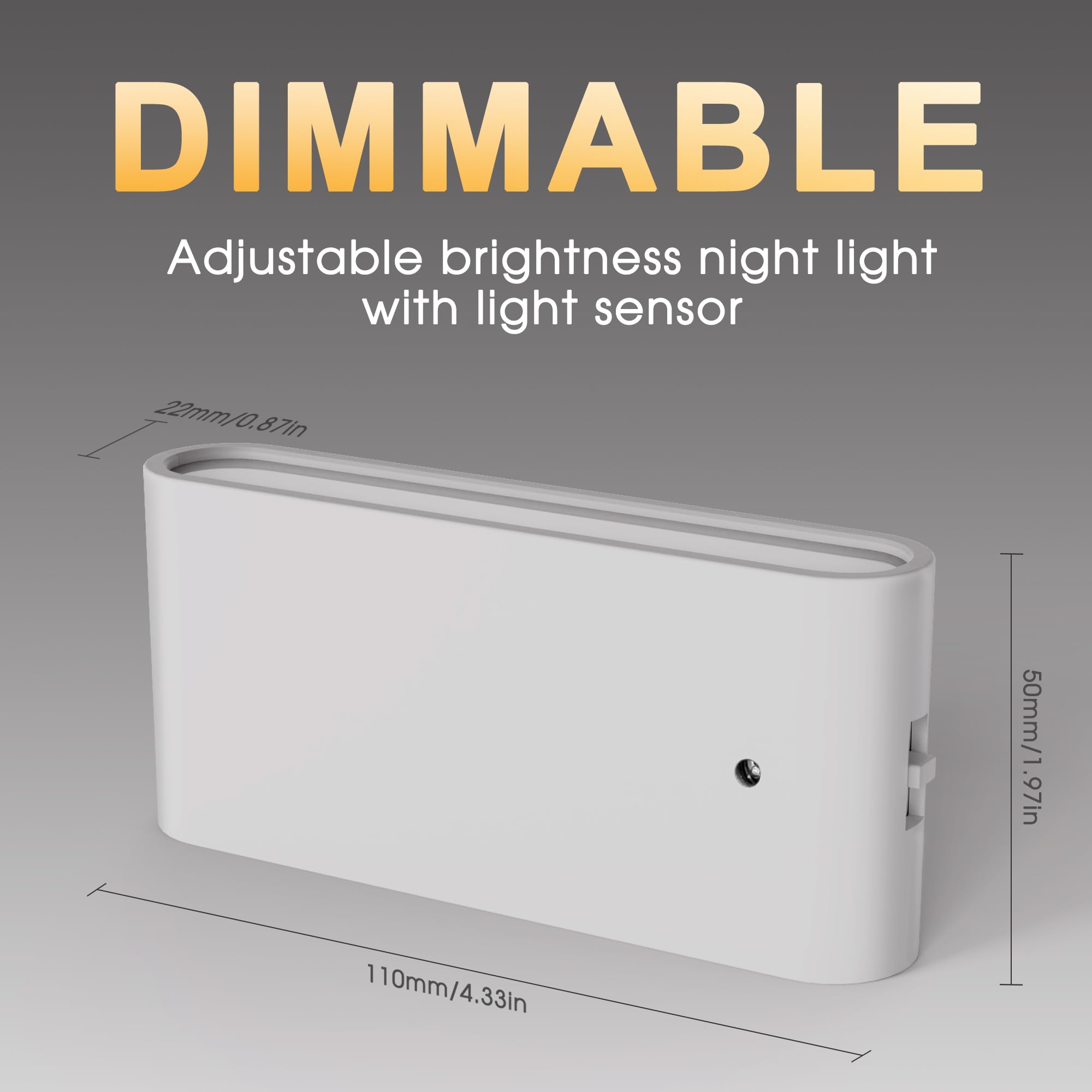 Briignite LED Night Lights 2 Pack with Dusk to Dawn Sensor, Dimmable, 3000K Soft White, Plug-in for Kids Room, Bedroom, Hallway, Kitchen