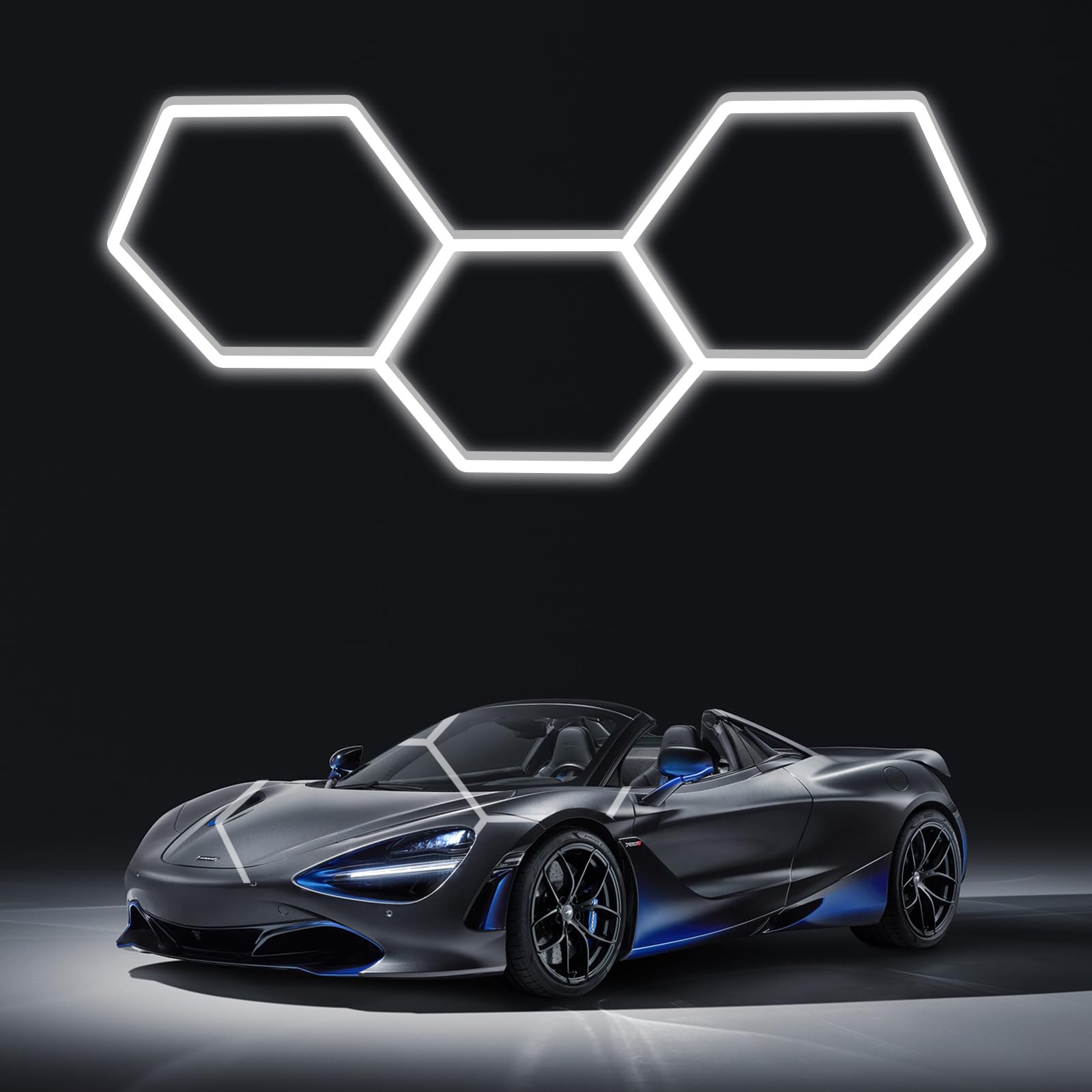 LZHOME LED Hexagon Garage Lights: 15900LM Super Bright 3 Hexagon LED Lights Car Detailing Hexagon Light for Garage Workshop Ware