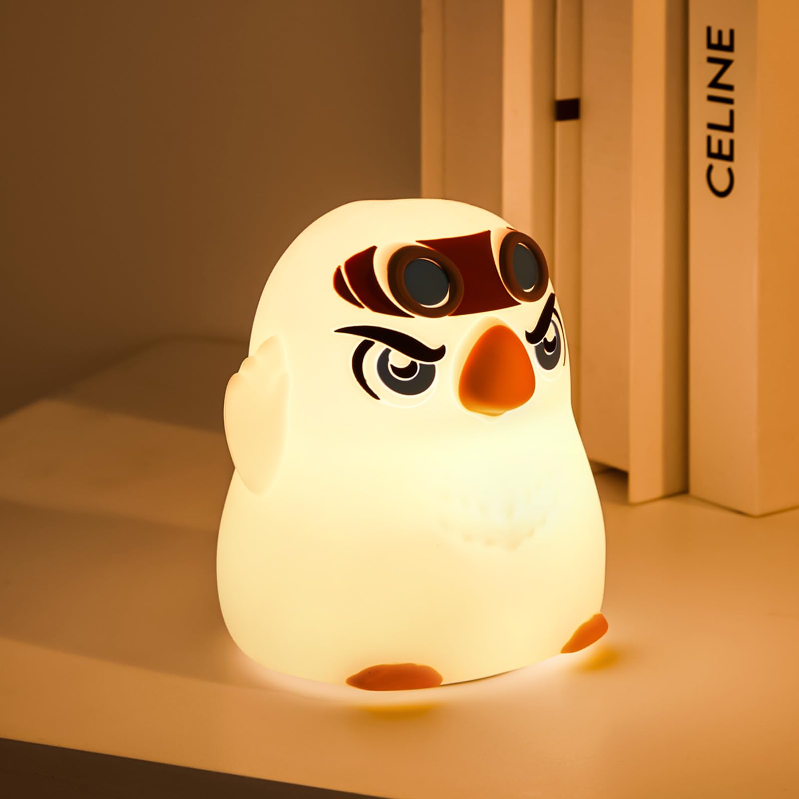 yeklike Kids Night Light Silicone Eagle, Adjustable Brightness, Rechargeable, White-1, Model PPD-1