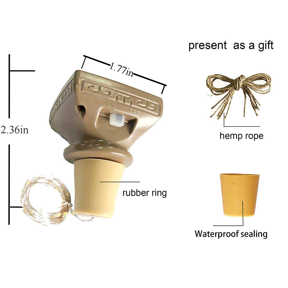 Zyliwoo Starry Love Bottle Lights Solar Wine Bottle Lights 12 Packs 20Led Outdoor Waterproof Fairy Light Strings For Recycling Wine Bottle Decoration