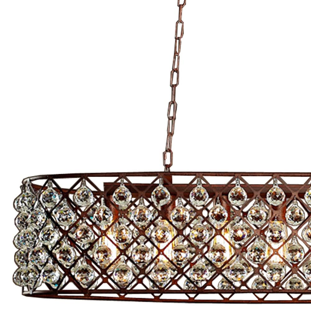 Warehouse of Tiffany Whse of Tiffany LD4502 Shekinah 6-Light Rusty Edison Chandelier with Bulbs, 40, Rustic
