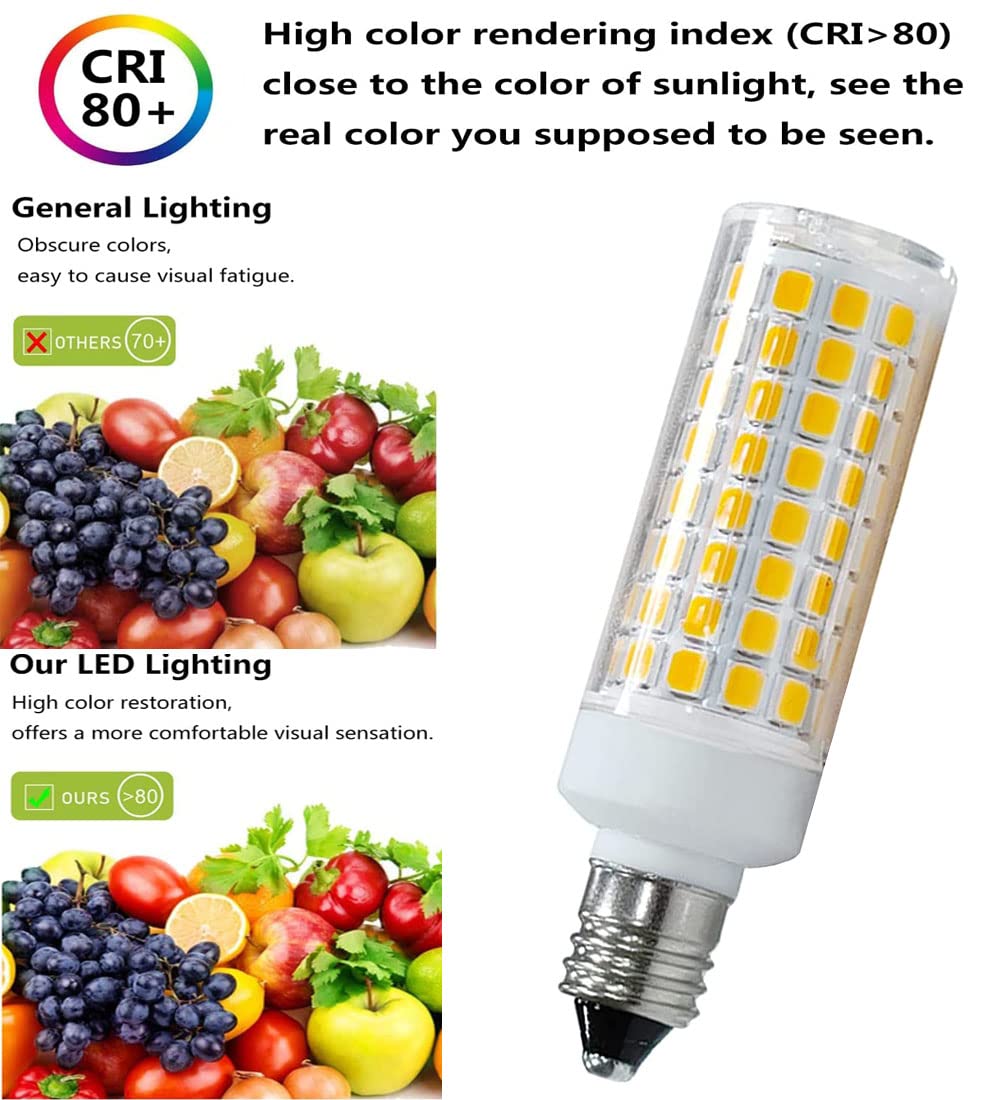 Haoguais 2-Pack Led E11 Bulbs  E11 Mini Candelabra Base  Warm White 3000K 75W Halogen Equivalent  120V 7W Jd T3 T4 Corn Bulb Indoor Lighting