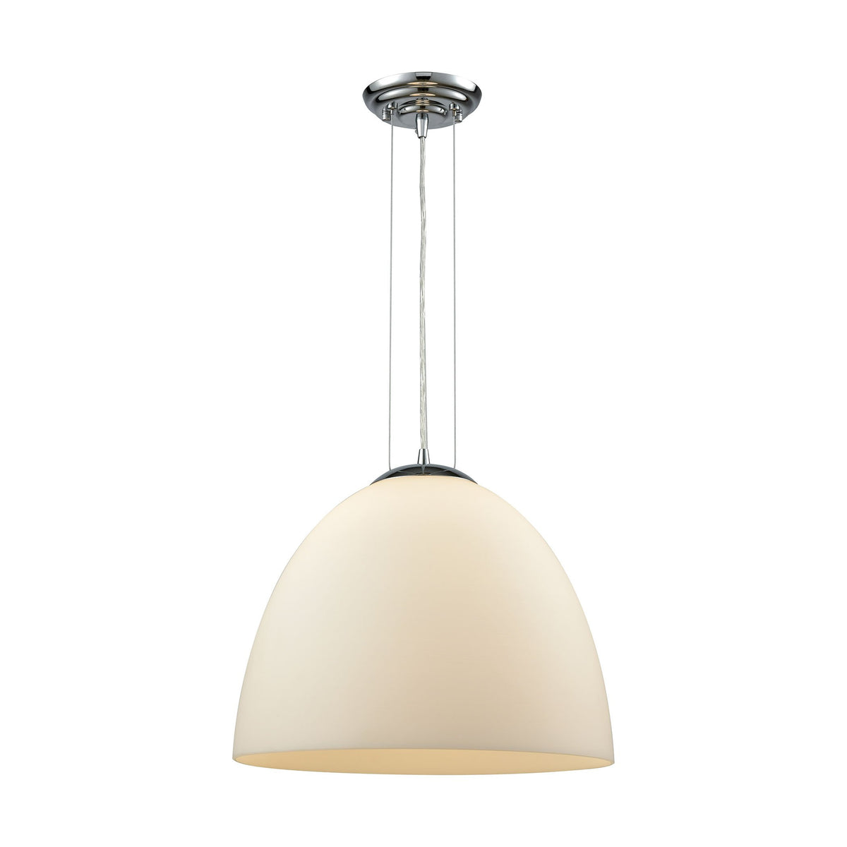 Elk Home Merida 15'' Wide 1-Light Pendant - Polished Chrome, White Metal Lighting Fixture