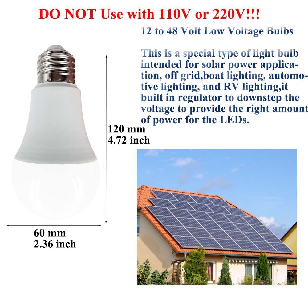 Taysing 12V A19 LED Light Bulb 9W Soft White 3000K E26 Screw Base, Model TSLB003, 2 Pack
