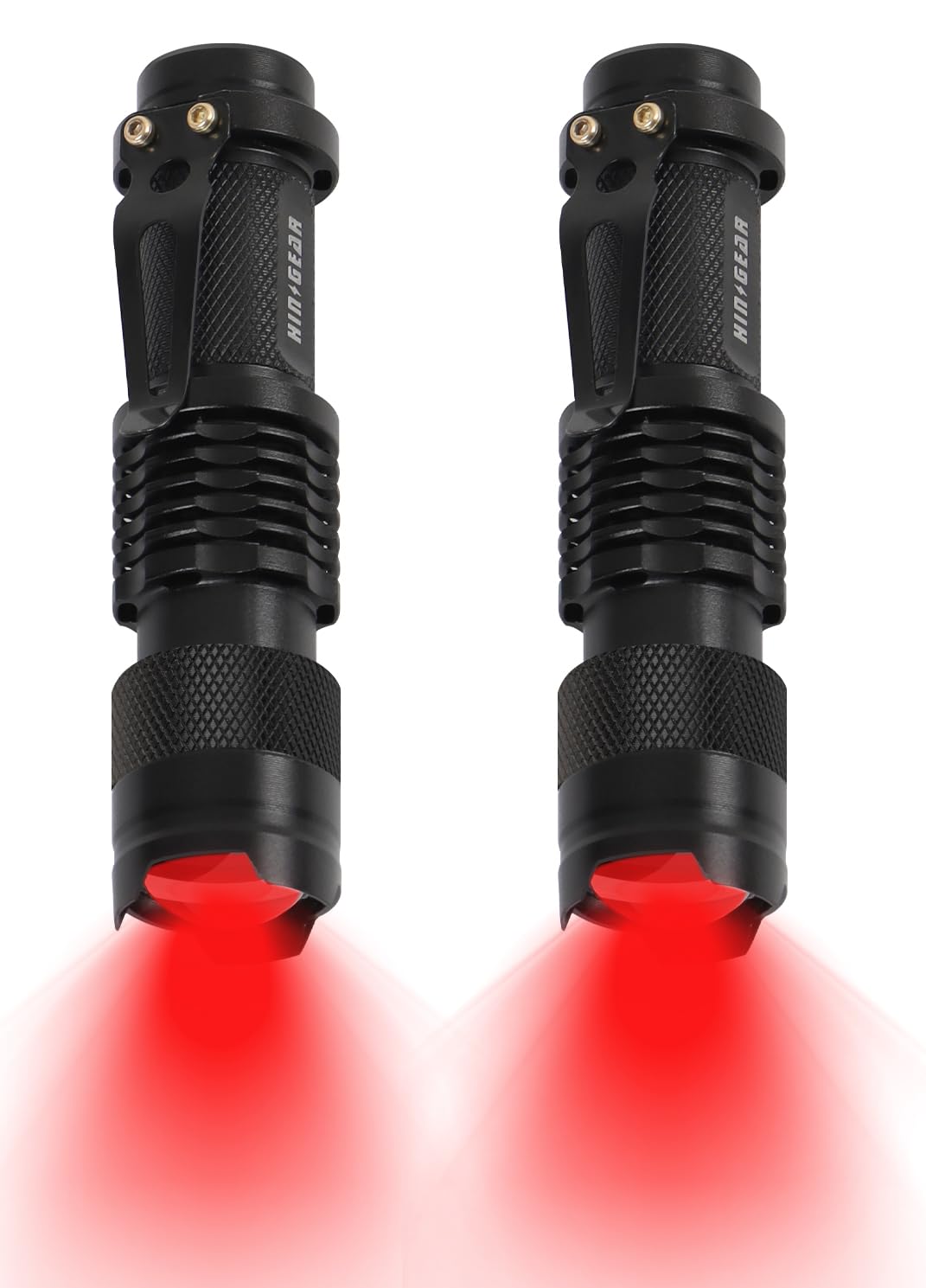HinsGEAR 4 Pack Red Flashlight LED Single Mode Light 1 Mode LED Torch Scalable Red Light Flashlight for Astronomy Aviation Night