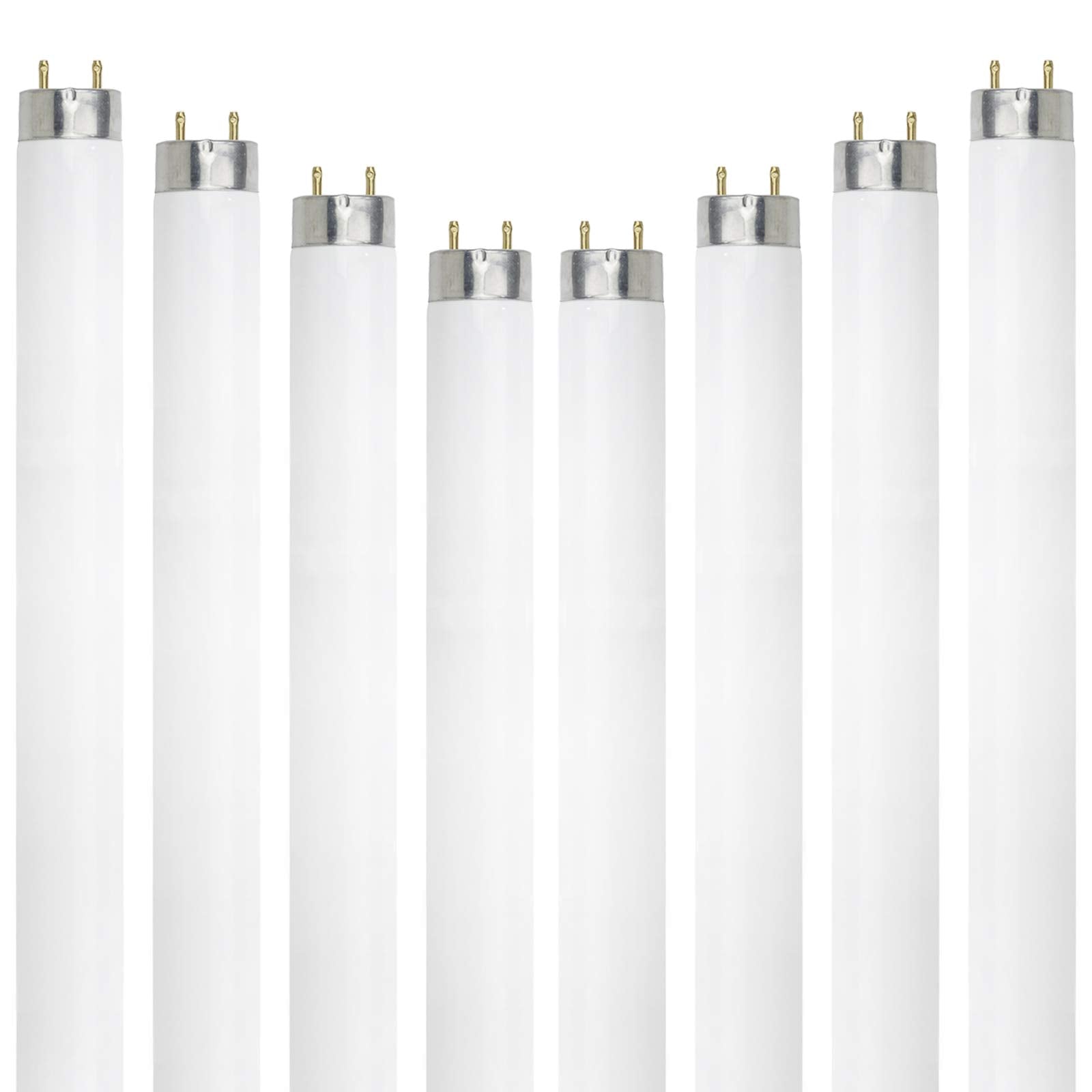 DYSMIO F15T8-CW 15W T8 Straight Tube, Medium Bi-Pin Base, 4100K Cool White, Pack of 8