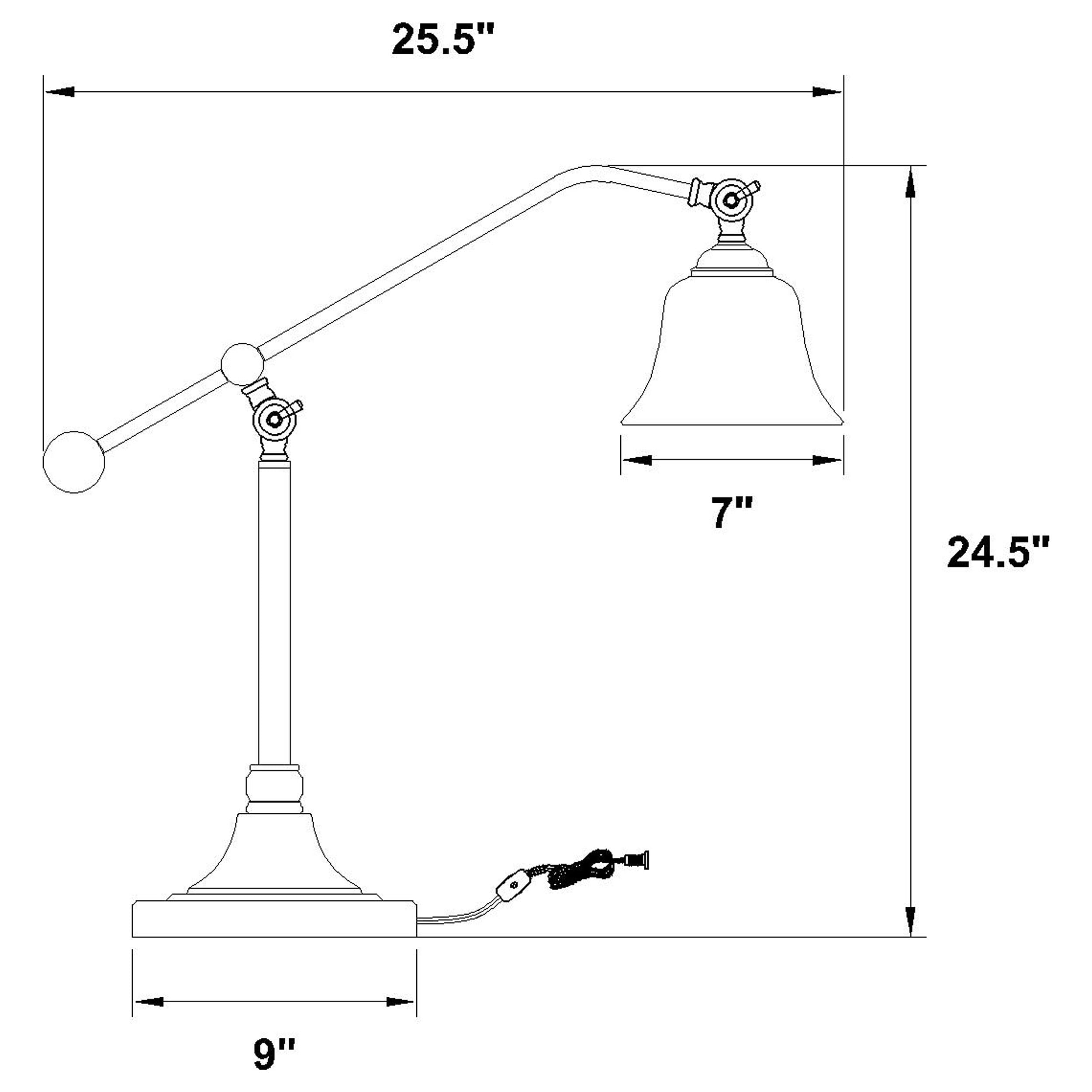 Coaster Home Furnishings Desk Lamp - Bronze Metal, 6D X 29W X 37.5H, Model 901186