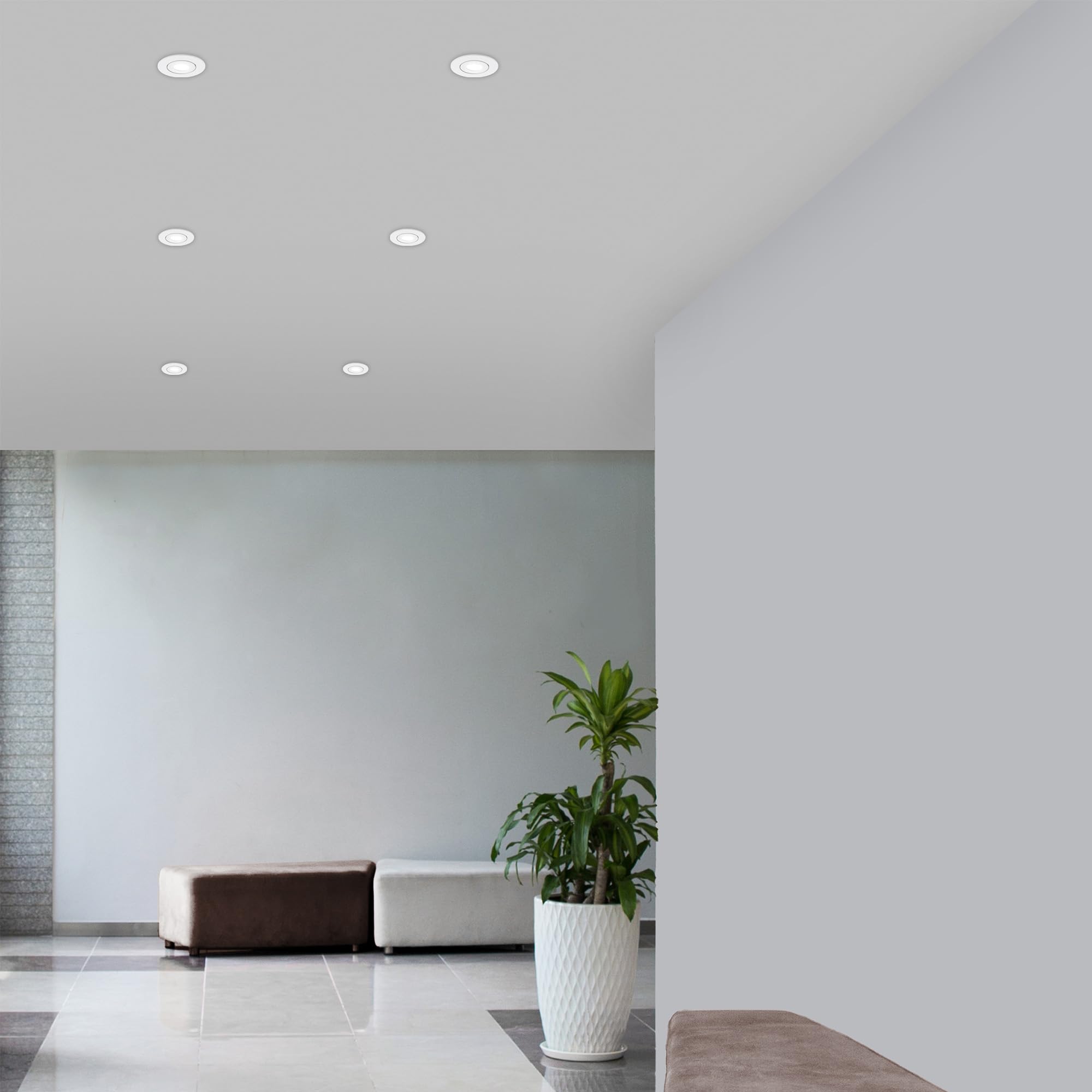 Wac Lighting Lotos 4In Led Round Adjustable Recessed Light 5-Cct Selectable 9W 700 Lumens Ic-Rated Airtight 120V-277V Universal In White 2-Hr Fire Rated