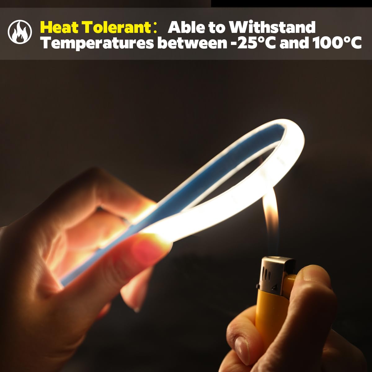 SLL HUT Sauna LED Strip Lights, 5m Heat Resistant, 4000K Natural White, IP68 Waterproof, Model FSLSAUNA-24V-120DW10