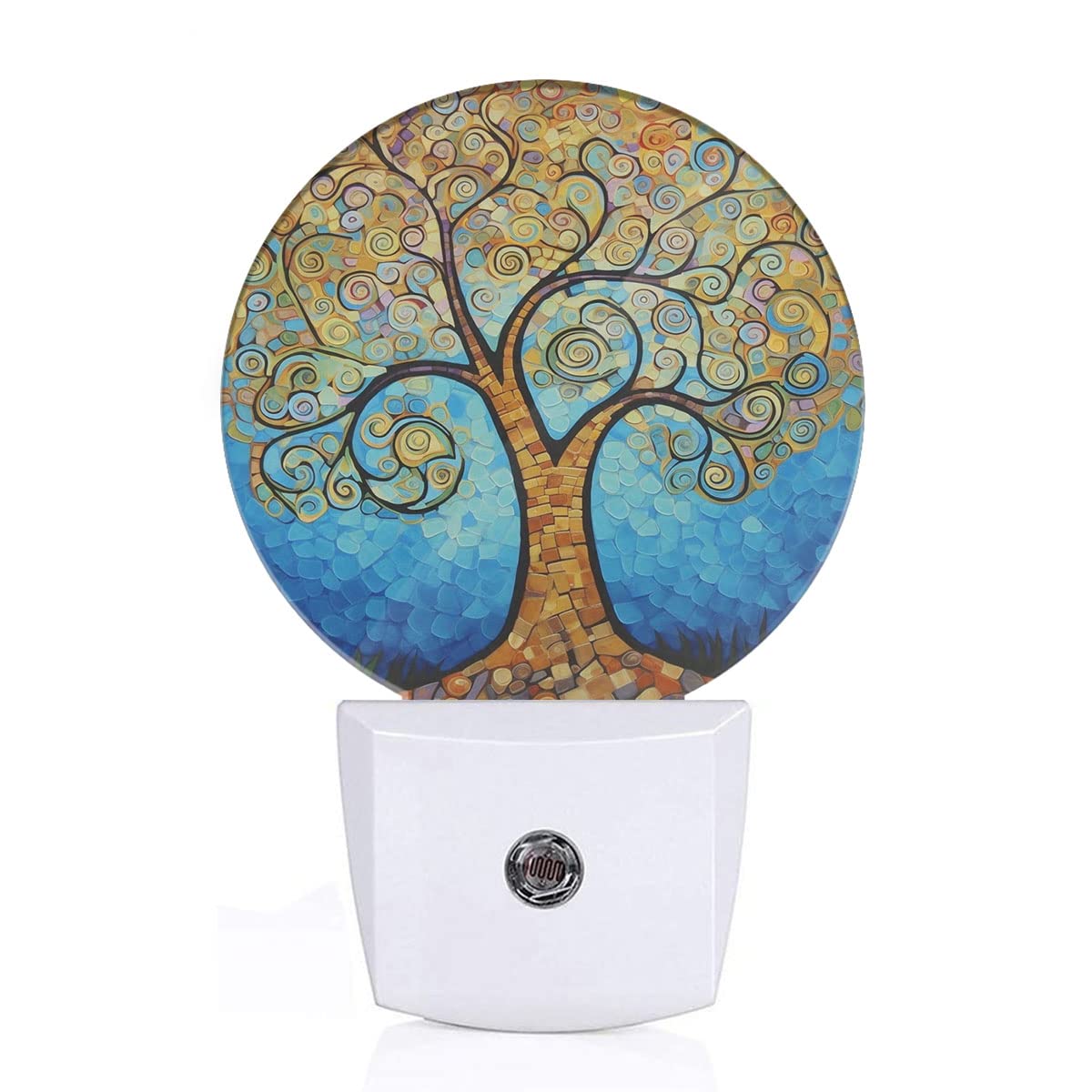 Ekobla Art Tree Night Light  Tree With Golden Leaves Night Lights Plug Into Wall Auto Sensor Led Lighting For Home Stairway Hallway Bedroom 0.5W Sleep Friendly