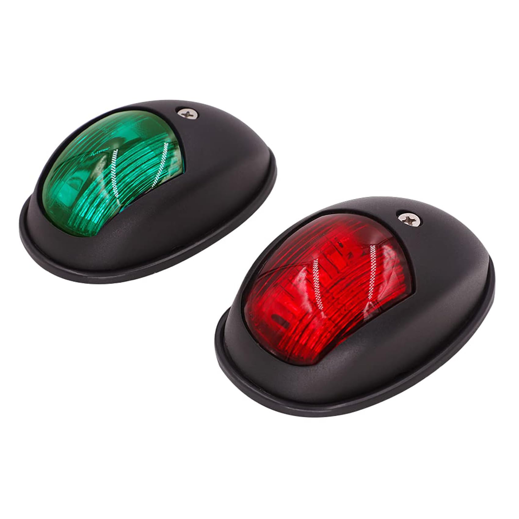 Obcursco Boat Navigation Lights, Led Red And Green Vertical Mount For Bow And Stern, Ip67 Waterproof Marine Lights For Pontoon, Bass, And Jon Boats (Black)