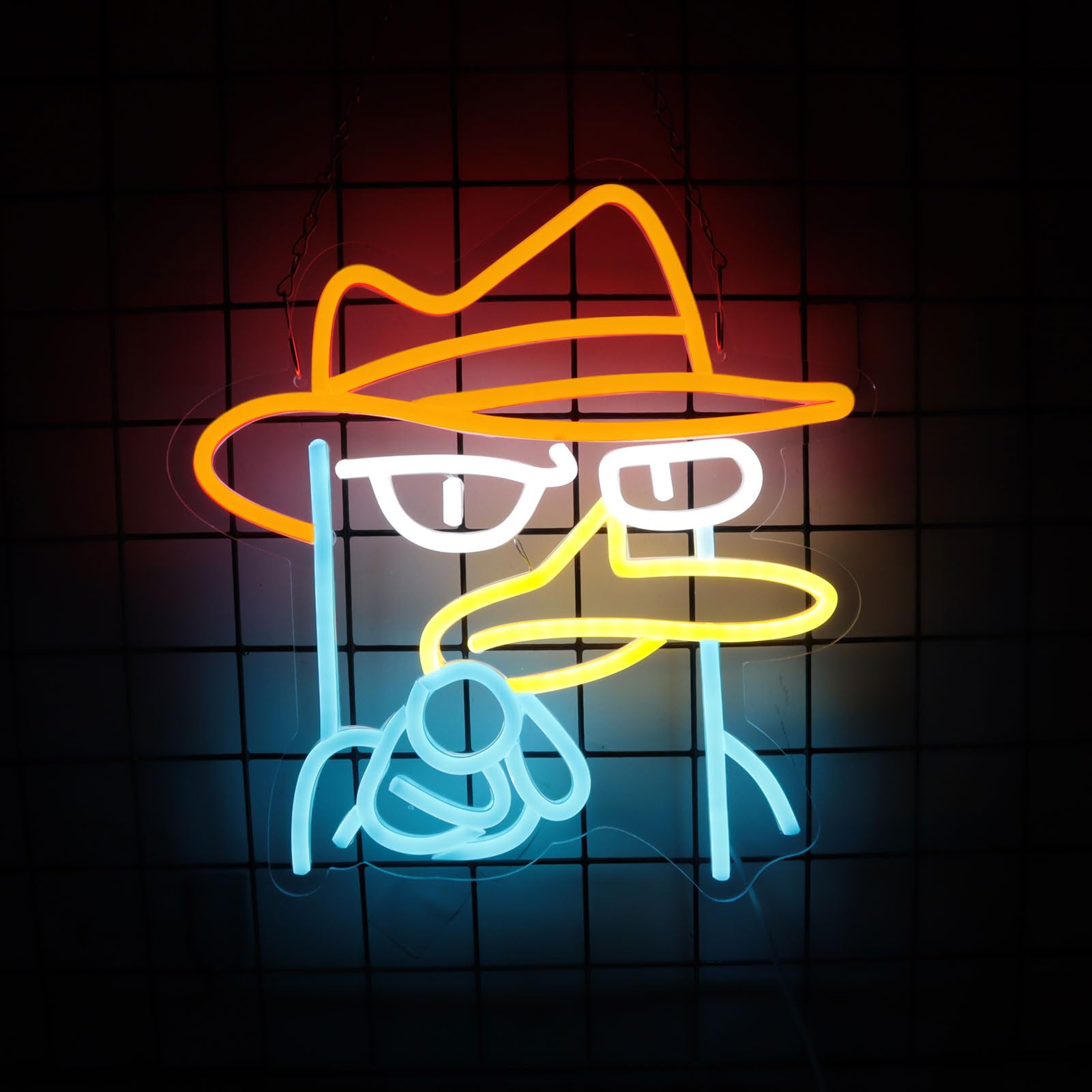 Tiabuy Neon Sign for Bedroom, Dimmable LED Cartoon Light, Agent P, Colorful Acrylic Decor, Model TB-NS-F-01