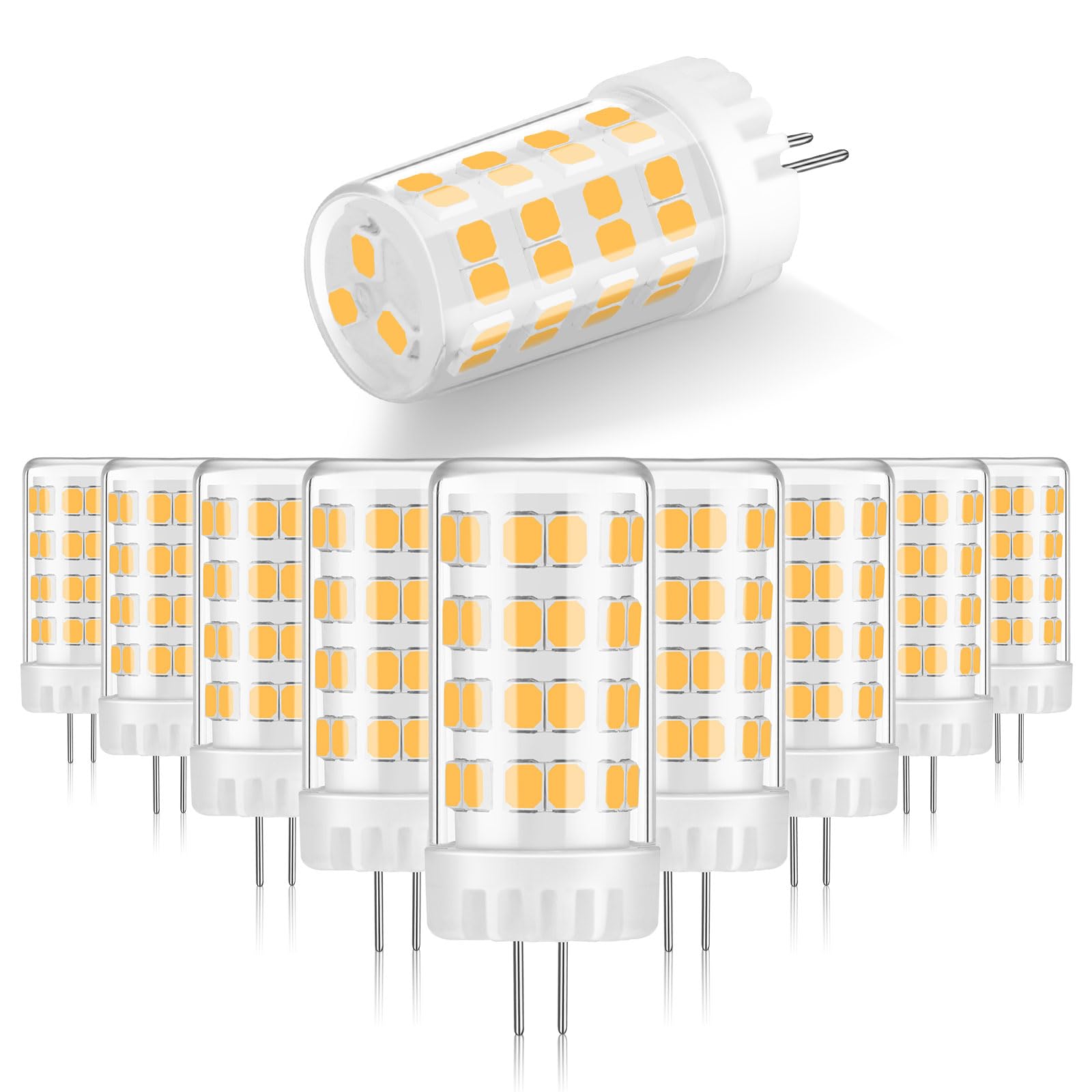 Gardencoin G4 LED Bulb 4W 480LM 2700K Warm White  12V AC/DC  360 Beam Angle  T3 Halogen Replacement  High-Efficiency Ceramic Base for Landscape  Cabinet  Ceiling Lights  10 Pack