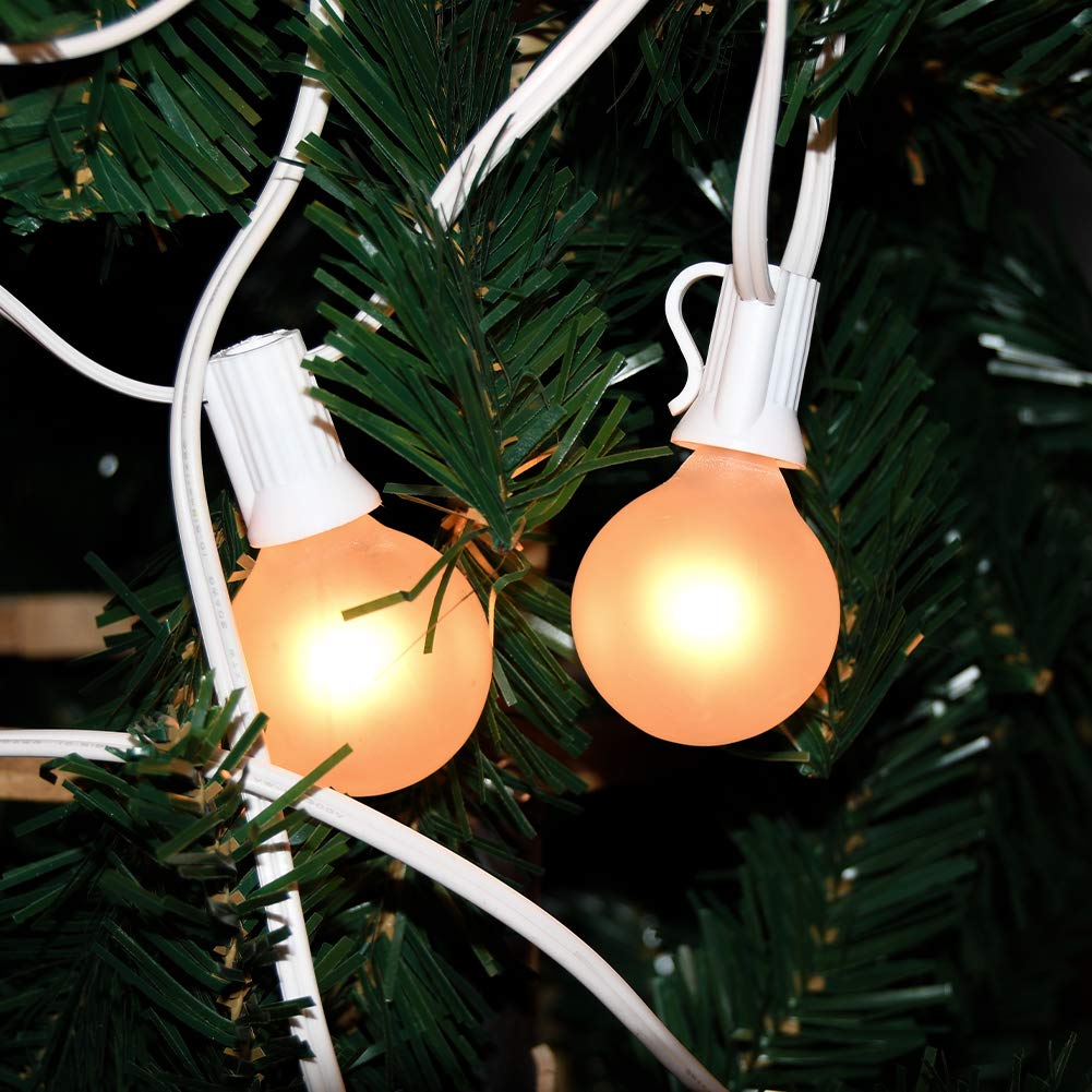 GOOTHY G40 Frosted White Light Bulbs, 5W Candelabra Base, 25 Count, Glass, Outdoor Patio String Lights