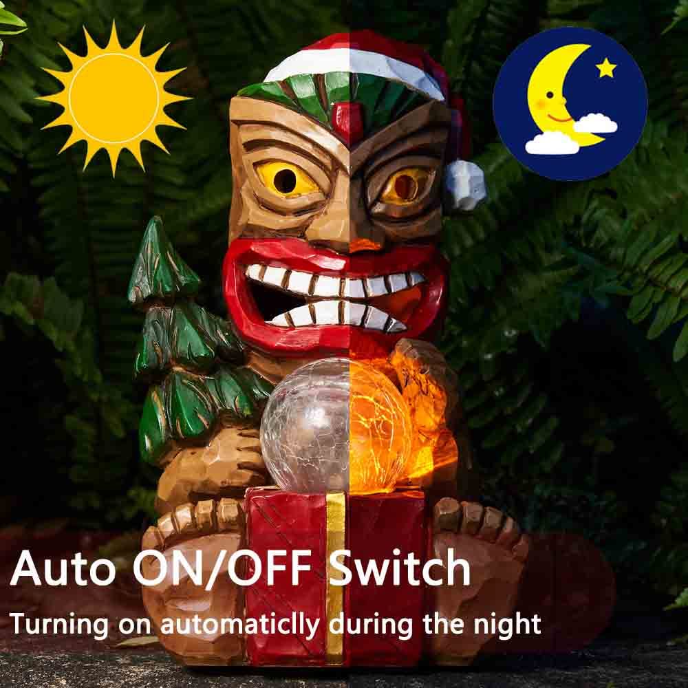 Yiosax Outdoor Garden Decor-Christmas Tiki Totem Statues Light Beautiful Gift-Giving For Your Indoor Christmas & Holiday Decorat