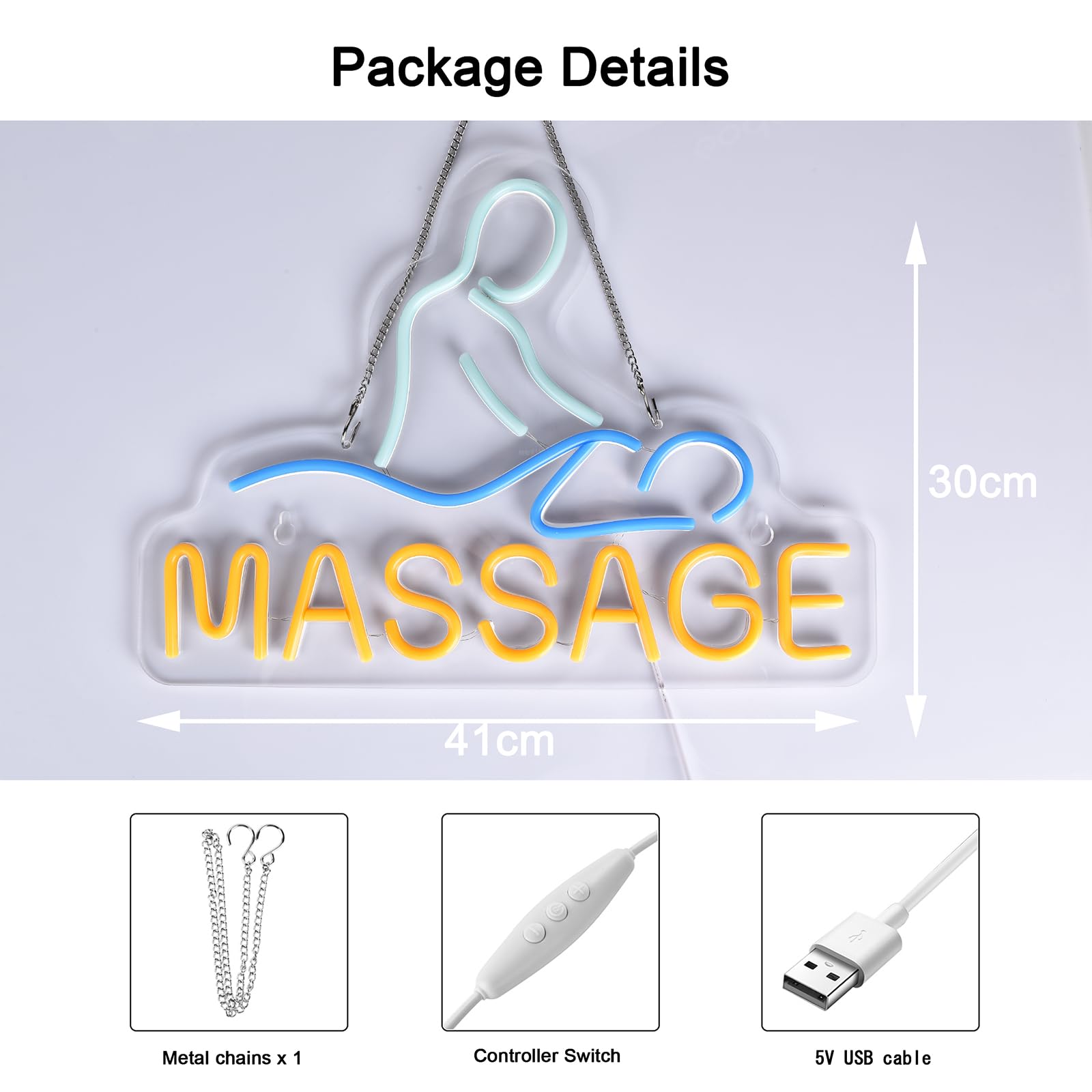 Jomobuty Massage Neon Sign For Wall Decor Led Light Up Sign Massage Room Business Signage Spa Salon Wellness Center 16.1 X 11.8 Led Art Hanging Decorative Gifts