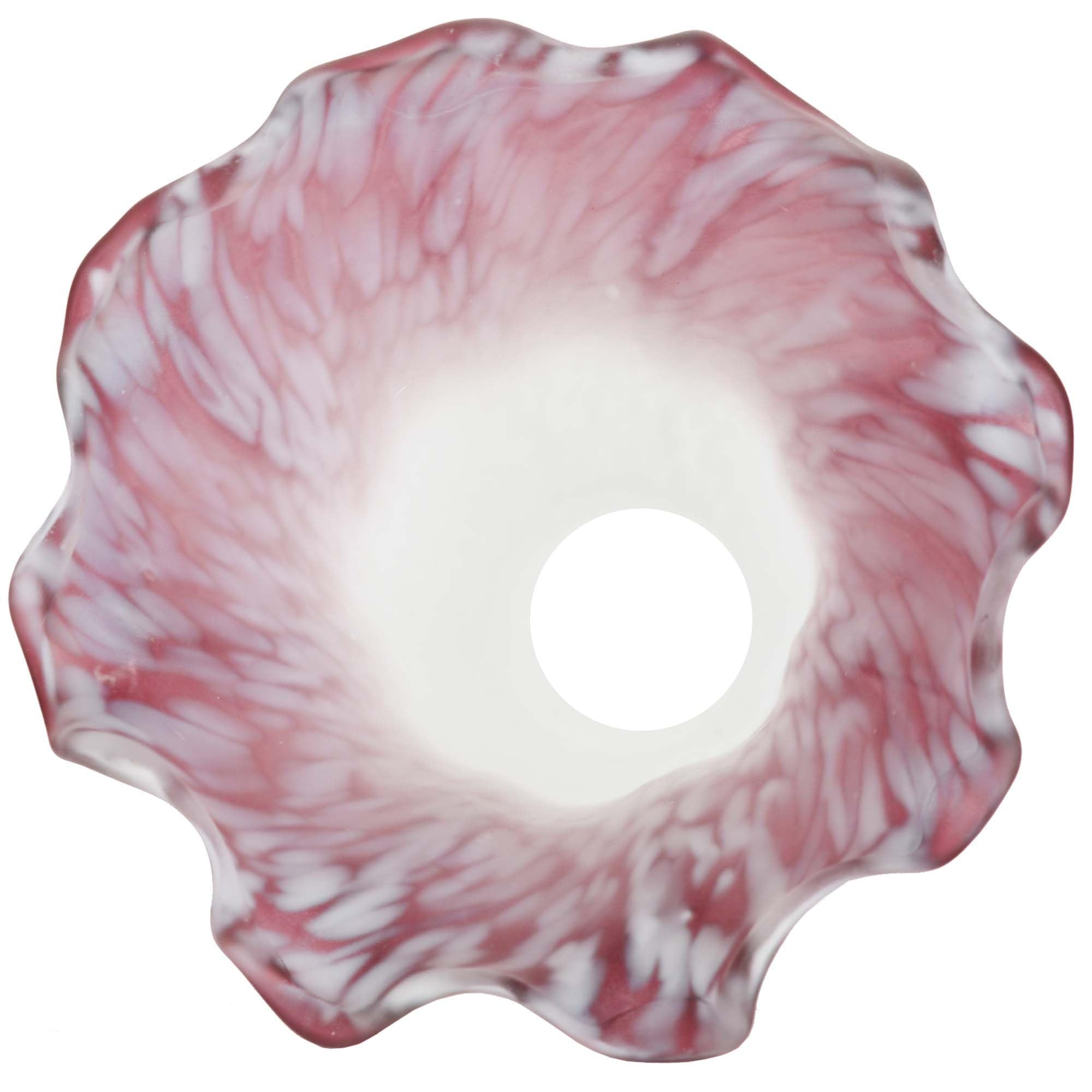 Bieye LS101S Lily Flower Blown Glass Lampshade, White Amaranth, Small I.D. 0.87" x O.D. 1"