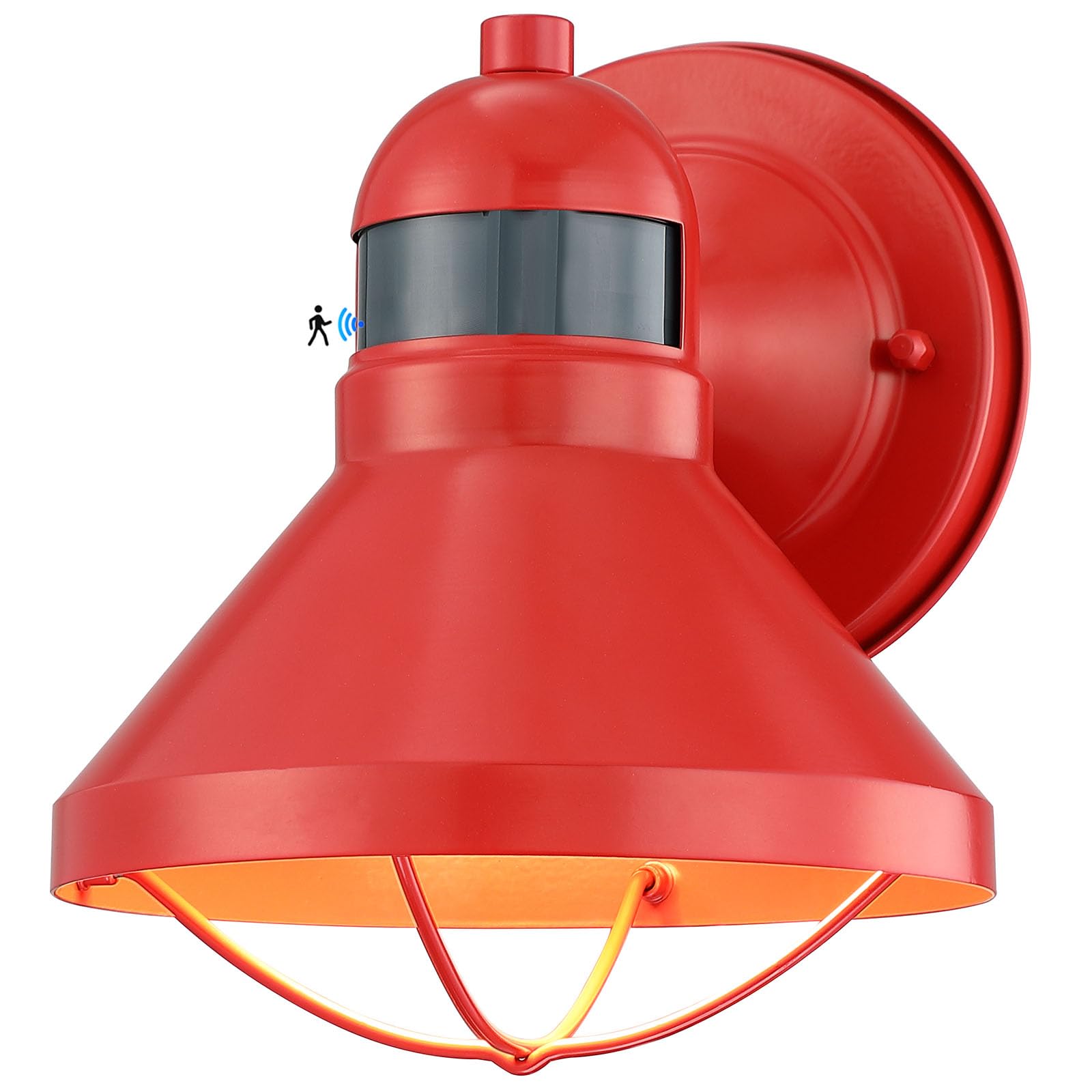 LONEDRUID Motion Sensor Outdoor LED Wall Sconce Dusk to Dawn Exterior Barn Lighting Fixtures Red Outside Porch Light Waterproof 