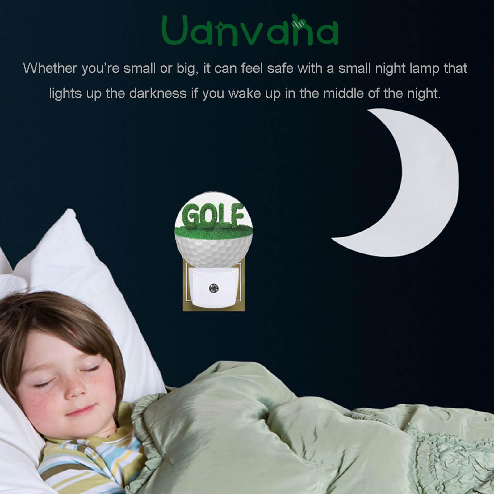 Uanvaha Golf Ball Night Light Half Golf Ball With Grass Golf Course Grassland Night Lights Plug Into Wall With Dusk To Dawn Sens