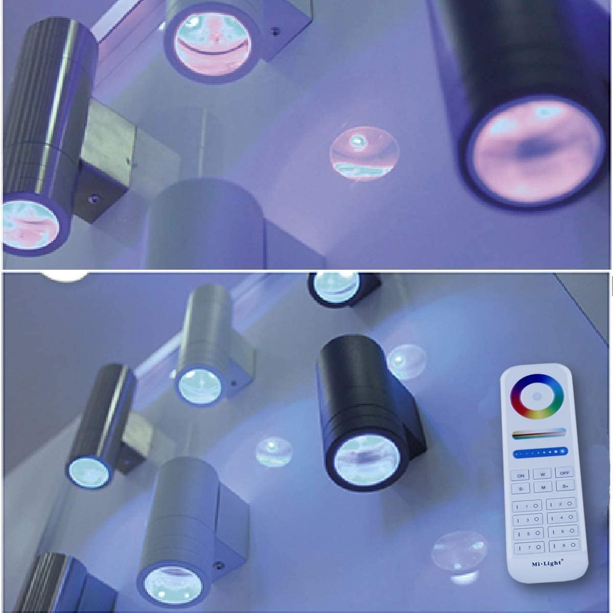 Rosykite 4 Pack Rgb Led Outdoor Wall Lights, Colour Changing, 2700K-6500K, Aluminum