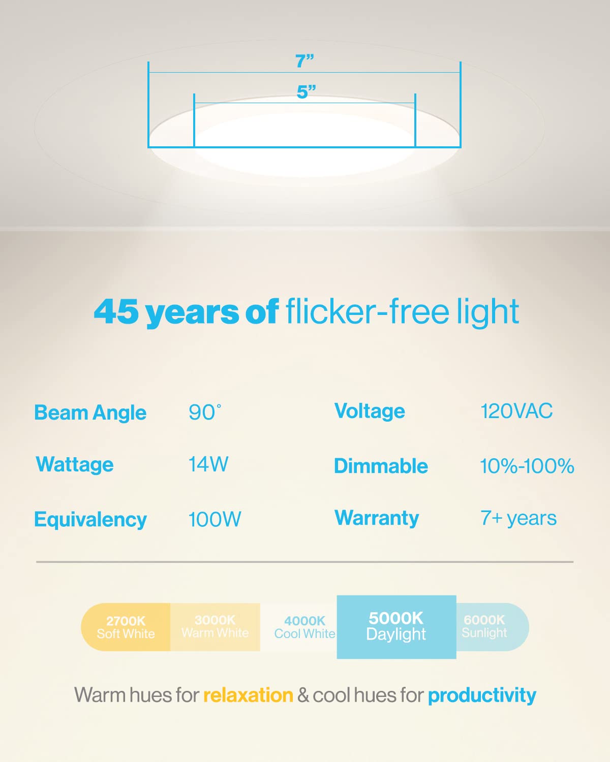 Sunco 6 Pack 6 Inch Ultra Thin Led Recessed Ceiling Lights, 5000K Daylight, Dimmable, 14W, Wafer Thin, Canless With Junction Box - Energy Star