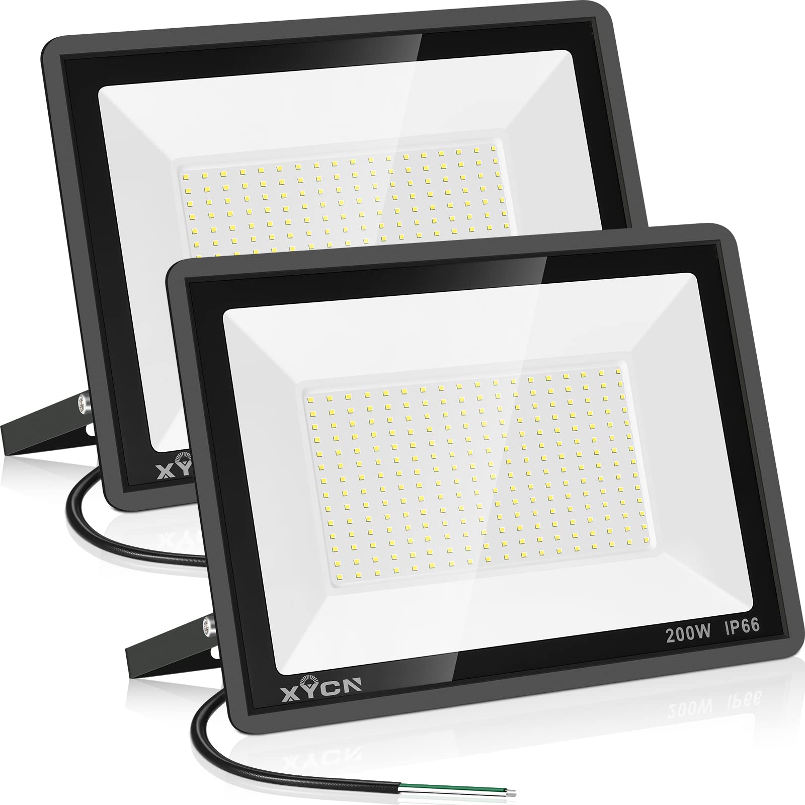 XYCN 200W LED Flood Light 2 Pack, 22500lm Super Bright Security Lights, IP66 Waterproof Outdoor Flood Light, 5000K Daylight Whit