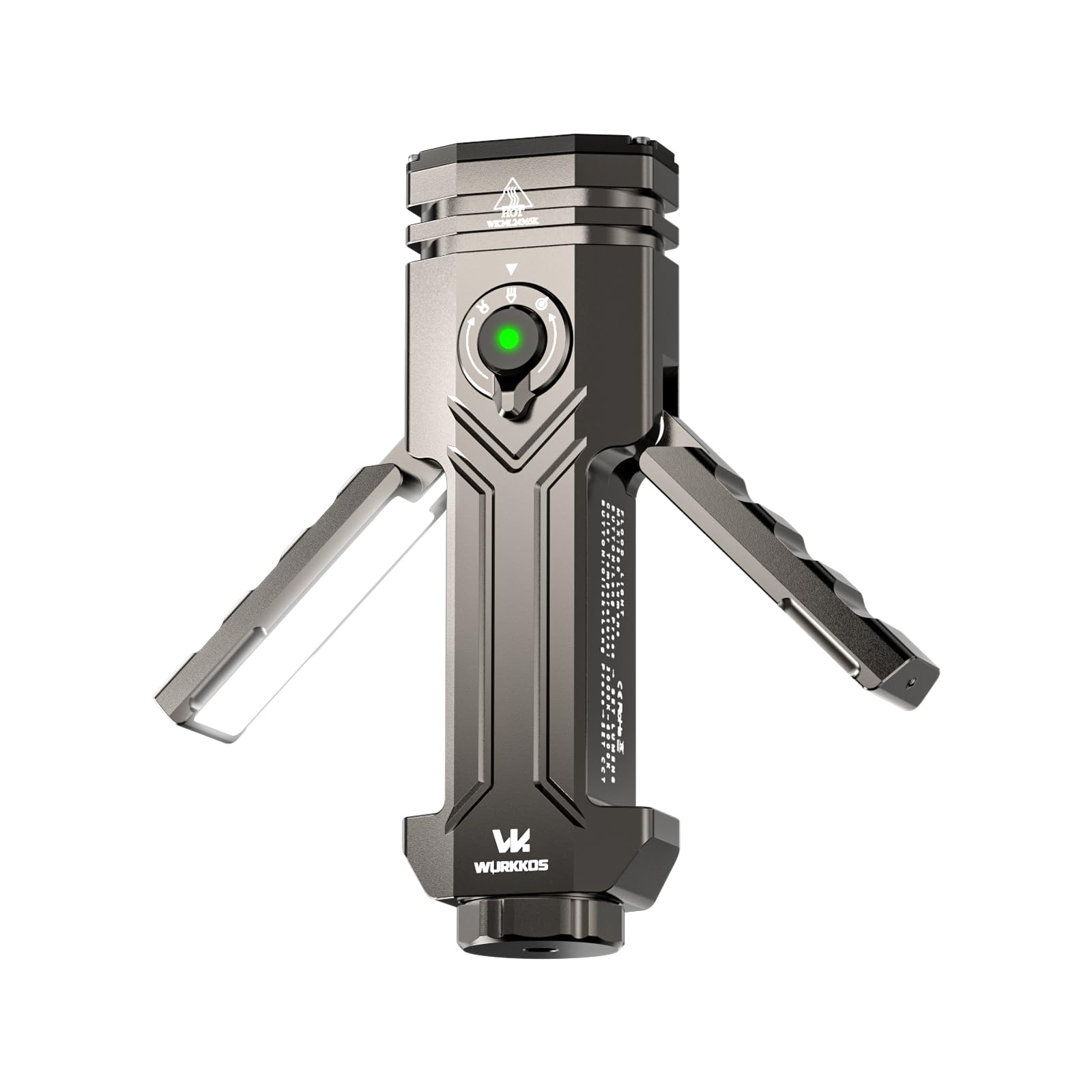 Wurkkos HD02 Flat LED Flashlight, Magnetic Deformation, 3200 Lumens, 5000 mAh Rechargeable, 3000K-6500K, Four-Light Sources, Fol