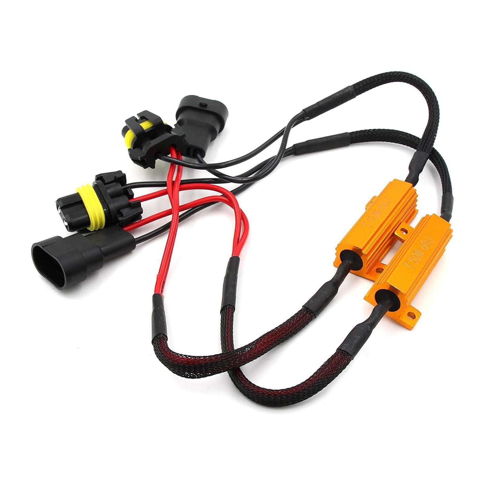 Dogary 2 PCS Car LED Light Bulb Decoder  9005/9006 LED Load Resistor Kit  Car Light Bulb Relay Harness Adapter  Anti Flicker Error Decoder  Universal for Most Cars (Black)
