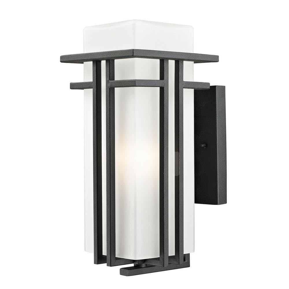 Z-Lite Outdoor Wall Light, Matte Opal, Alloy Steel, 14.50x8.25x6.50, Black, Model 549M-BK
