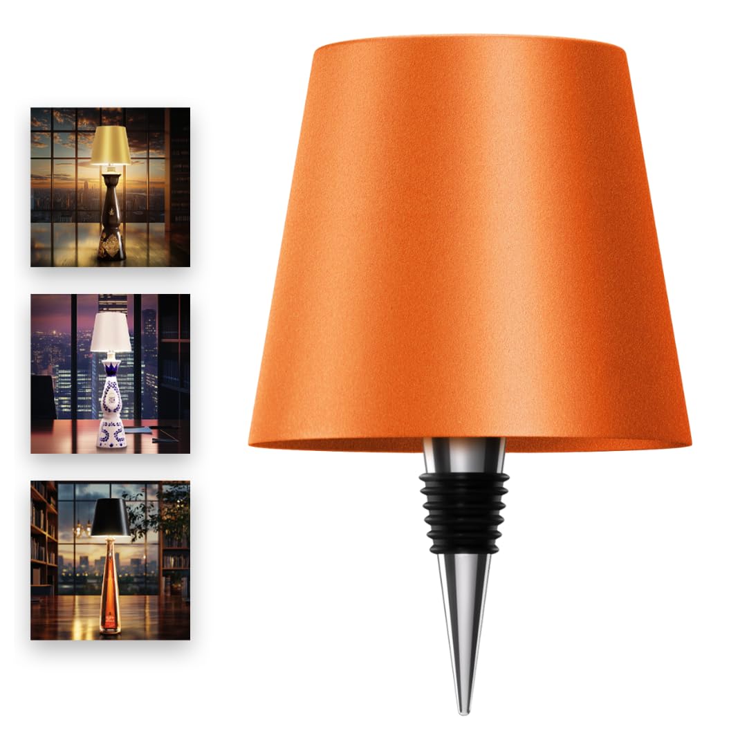 PRIDOLA Wireless Bottle Lamp - LED, 100% Waterproof, Adjustable Brightness 3000-6000K, Rechargeable, Gold, Model WBL02