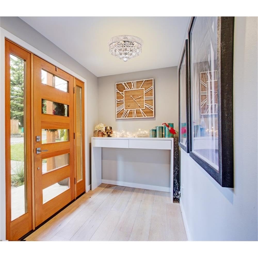 Elegant Lighting 6-Light Flush Mount - Chrome Finish, Royal Cut Crystals, 14 - Model 1800F14C/Rc, Multicolor