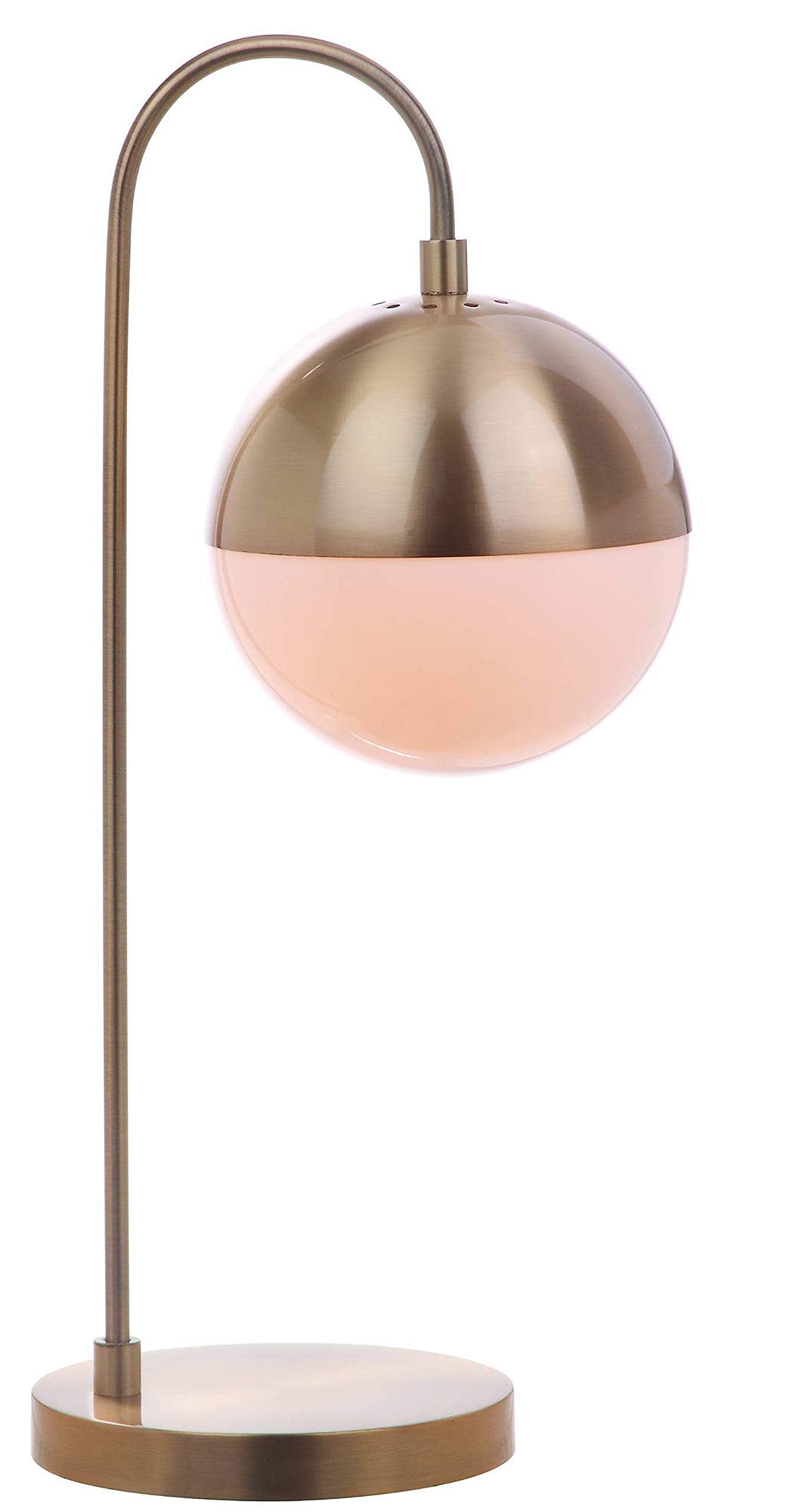 SAFAVIEH Lighting - Cappi 20.5-Inch Metal Task Table Lamp - Brass Gold - Modern Globe Design - Desk Lamp for Office, Bedroom, Do