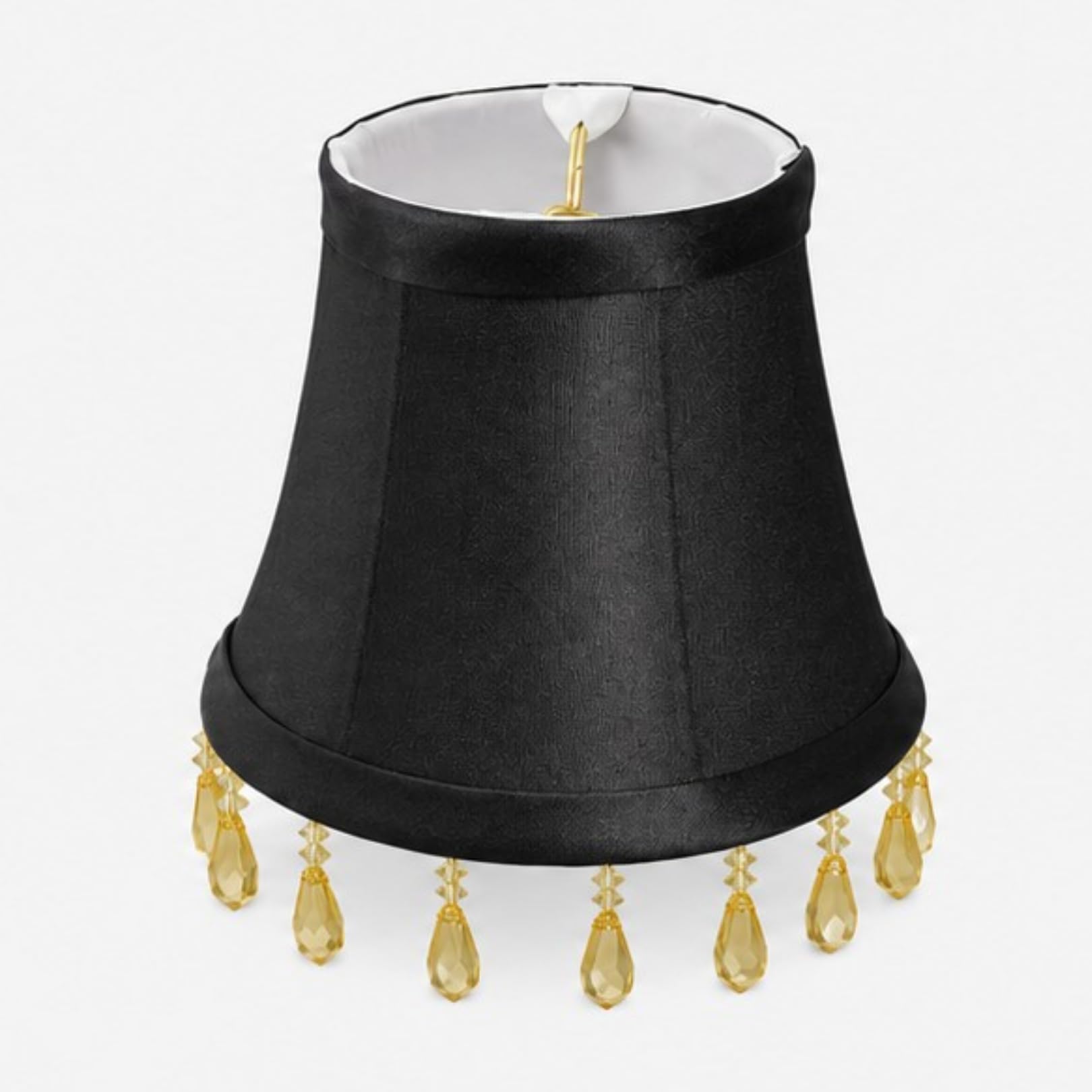 Royal Designs, Inc. CS-315B-BLK/WH Beaded Bell Chandelier Shade, 3 x 5 x 4, Black