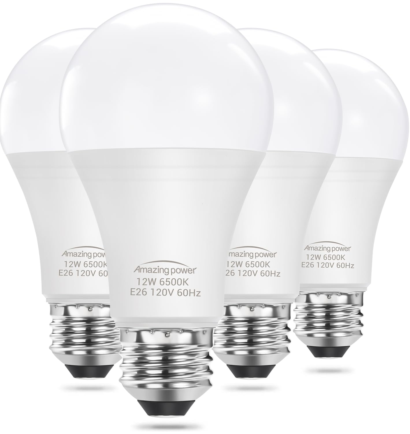 Amazing Power 100W Equivalent E26 Led Bulbs, Daylight White Non-Dimmable Medium Screw Base Light Bulbs 6500K, 4-Pack