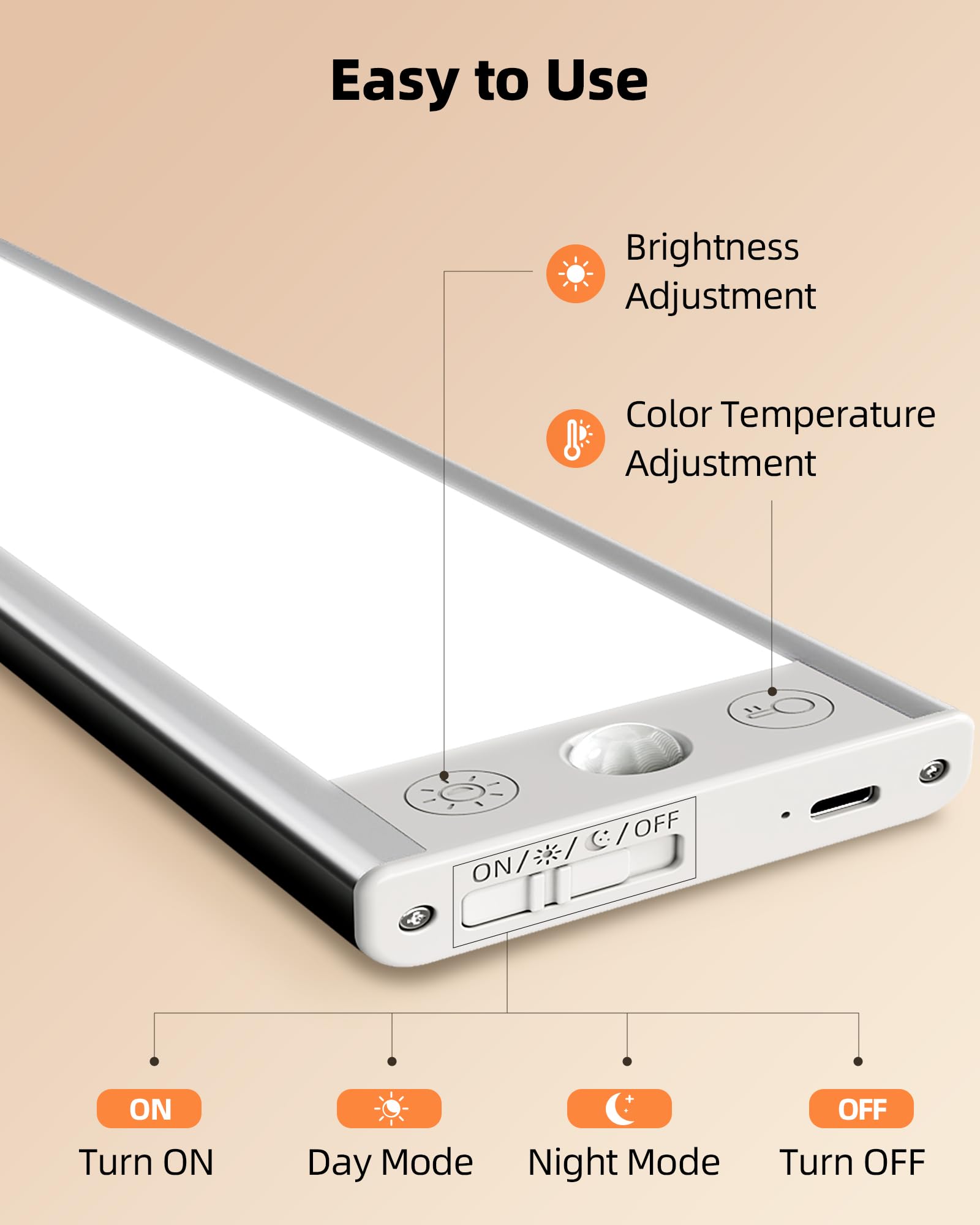 Ezvalo 3000Mah Under Cabinet Lighting  150Lm Utral Bright Motion Sensor Light  Rechargeable Magnetic Under Counter Lights For Kitchen  Dimmable Closet Light With 3-Inch Ultra-Wide Panel