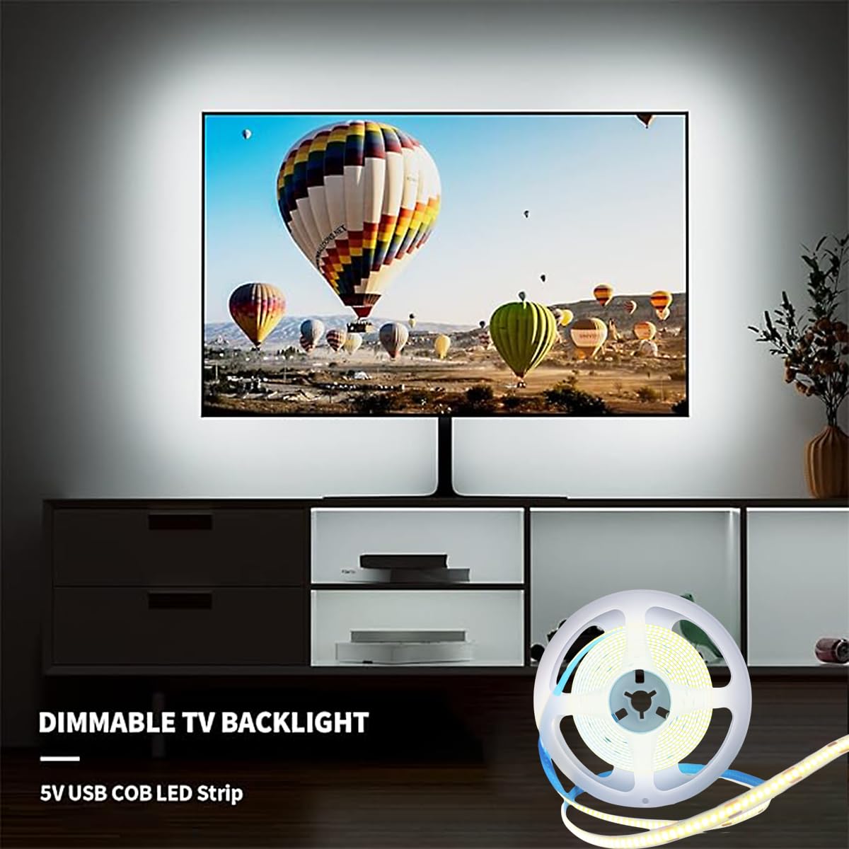 Zslaifu A 5V Usb Led Lights For Mirror, 3.28 Ft White Led Lights For Vanity Mirror, Touch The Switch Cob Led Strip Light, Vanity