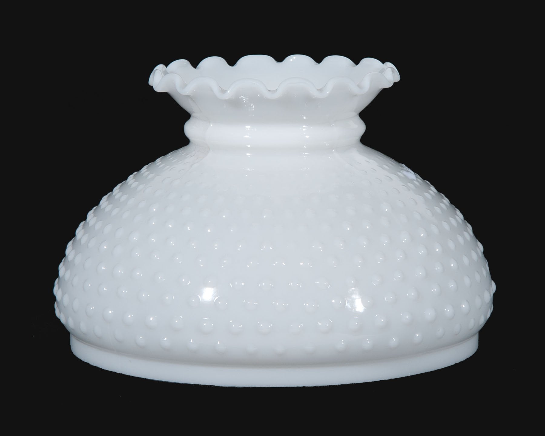 B&P Lamp 10 Inch Cased White Glass Hobnail Student Shade