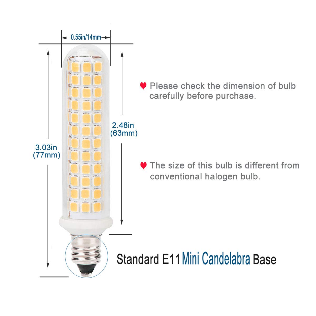 G Mgy Oled E11 Led Light Bulb, 9W Dimmable, 1100Lm, Warm White 3000