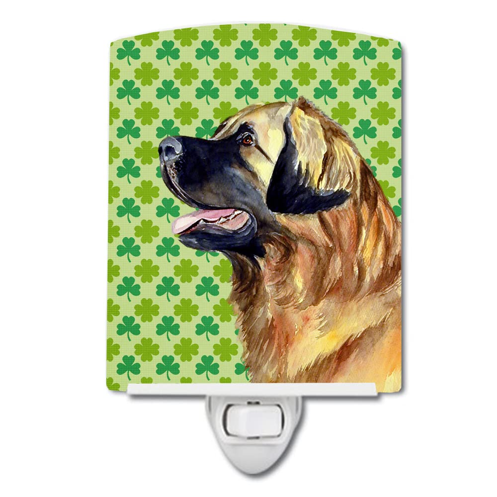Carolines Treasures Ceramic Night Light, Leonberger St. Patricks Day, UL-Certified, 6x4x3in, Multicolor, Model LH9213CNL
